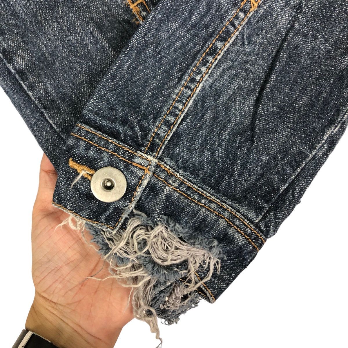 Japanese Brand 🔥Rare Distressed Denim Jacket Punk Design Herritage Stone Size US M / EU 48-50 / 2 - 12 Thumbnail