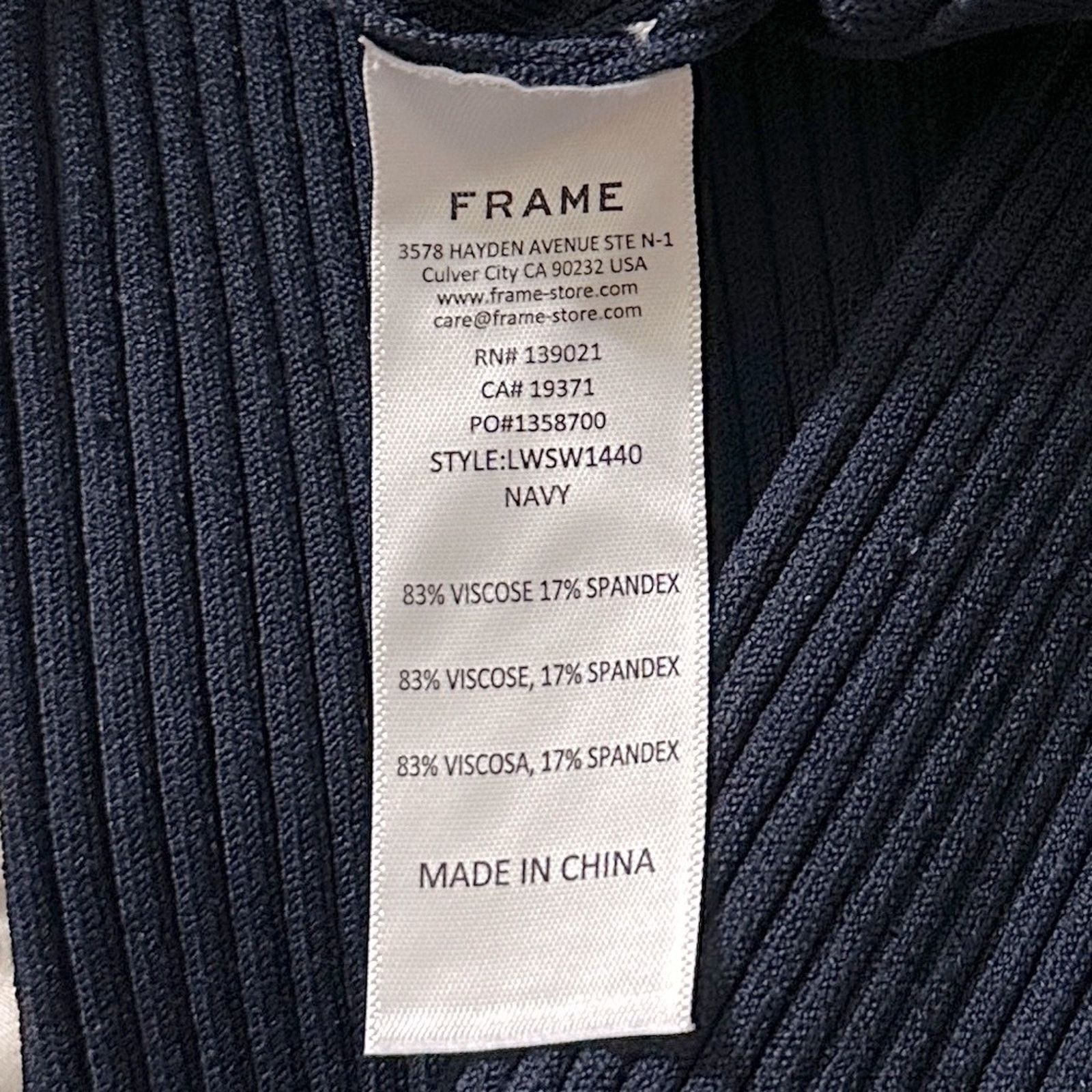 Frame FRAME Ribbed Crop Kick Knit Flared Sweater Pant Navy Sz. S Size 27" / US 4 / IT 40 - 9 Thumbnail