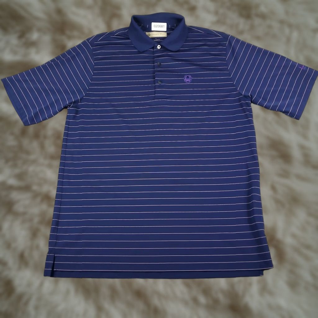 Vintage Donald Ross Polo Shirt Mens Large Blue Striped Link School Casual Short Sleeve Size US L / EU 52-54 / 3 - 1 Thumbnail