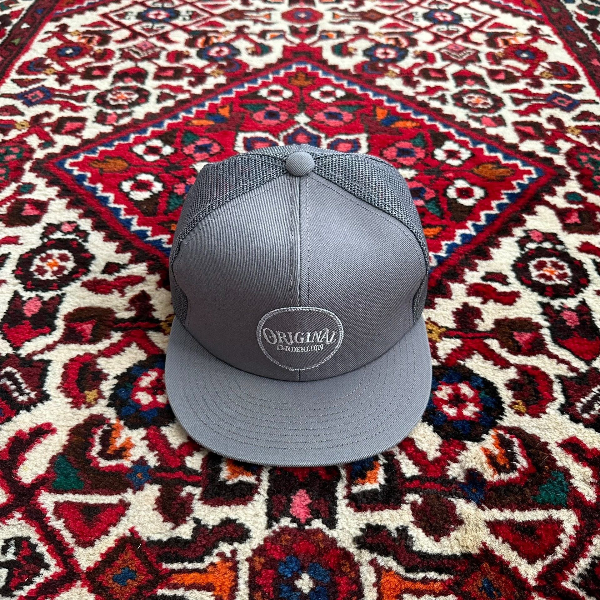 Tenderloin Silver Mesh Trucker Flat Brim Cap Size ONE SIZE - 2 Thumbnail