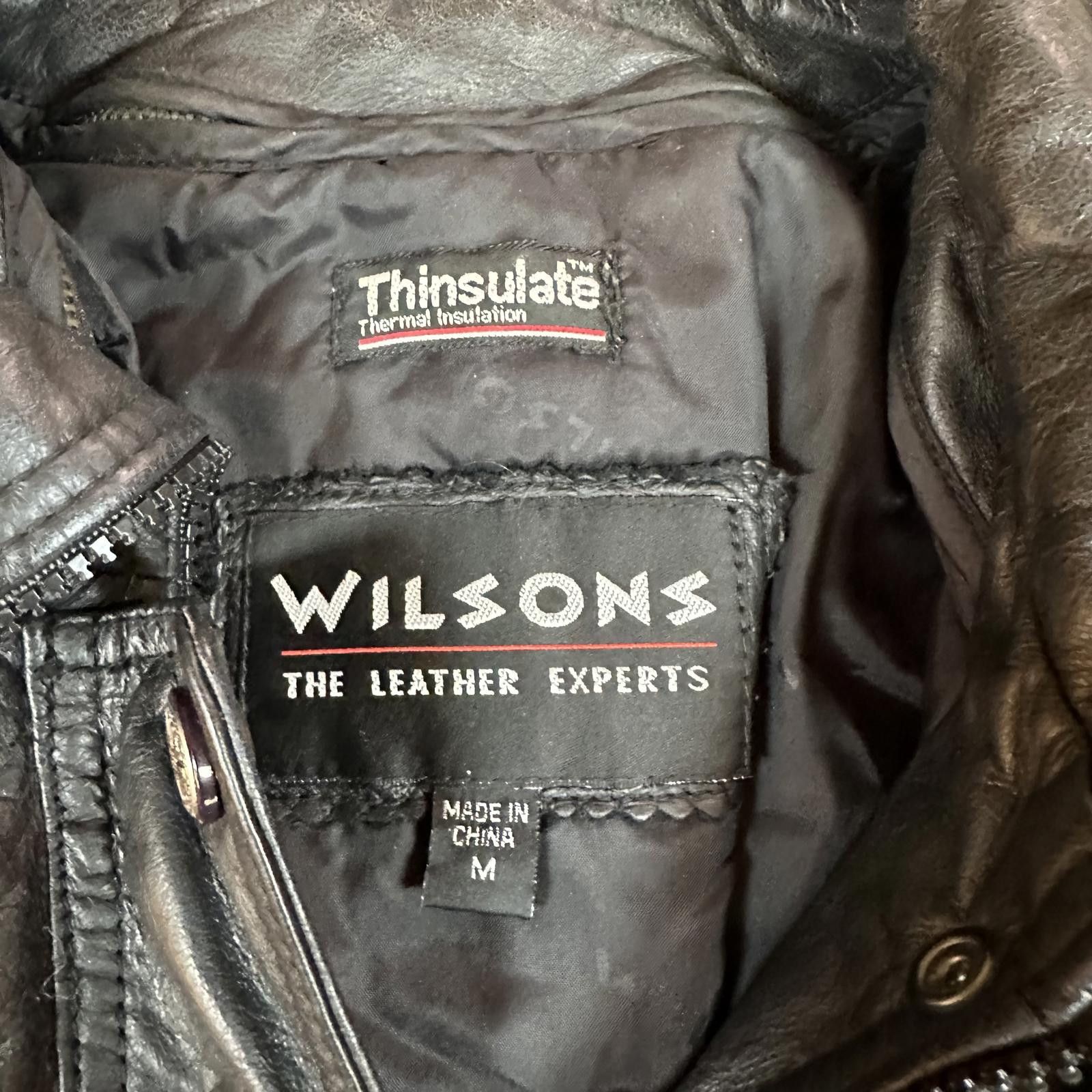 Wilson Wilsons Mens Leather Jacket Medium Black Vintage Thinsulate Size US M / EU 48-50 / 2 - 4 Thumbnail