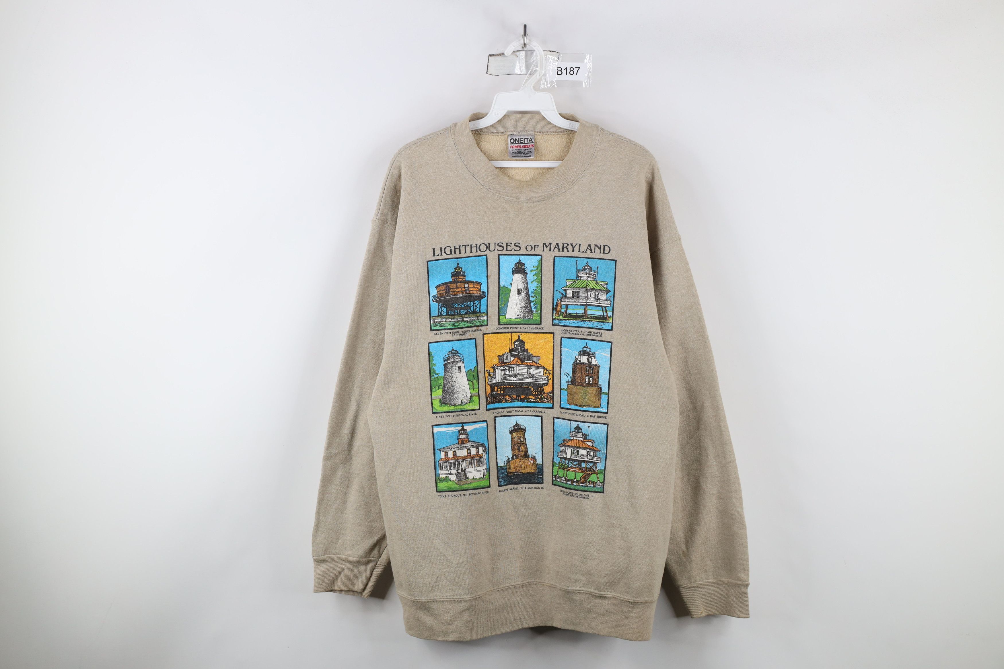 Vintage Vintage 90s Streetwear Lighthouse of Maine Sweatshirt USA Size US L / EU 52-54 / 3 - 1 Thumbnail
