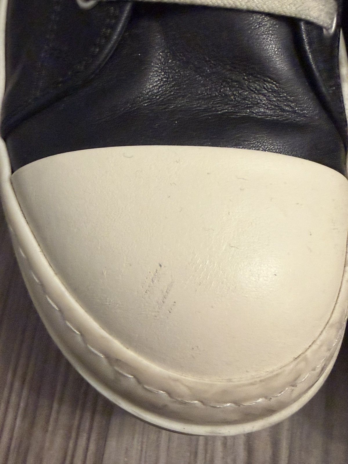 Rick Owens Rick Owen’s Mainline Leather Ramones black/milk size 42 Size US 9 / EU 42 - 11 Thumbnail