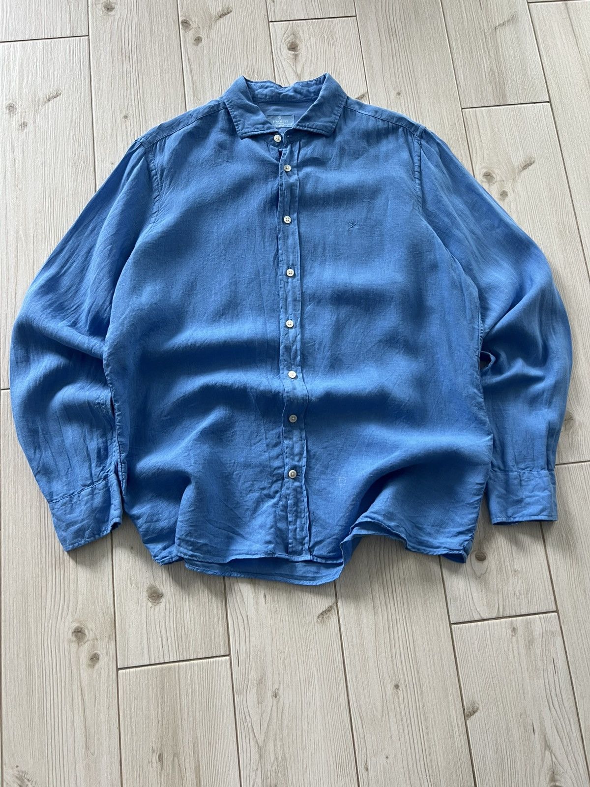 Hackett Hackett London Men Linen Shirt Long Sleeve Size XL Size US XL / EU 56 / 4 - 2 Thumbnail