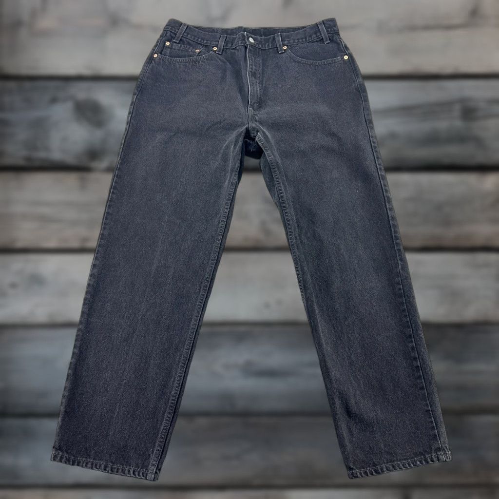 Levi's VINTAGE Levi's 550 Jeans Mens 40x32 Black Dark Wash Cotton USA Relaxed Straight 5-Pocket 90s Mens Jeans Size US 40 / EU 56 - 1 Thumbnail