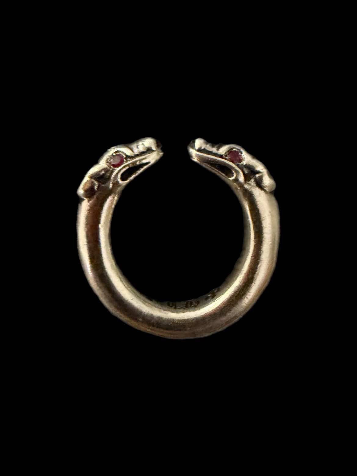 Chrome Hearts Chrome Hearts Ruby Double Dog Ring Size ONE SIZE - 14 Thumbnail