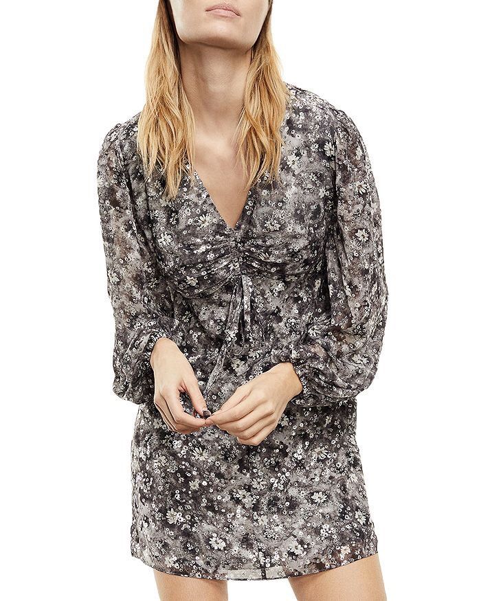 The Kooples THE KOOPLES PARIS Floral Print V-neck Mini Dress Size 4 Size L / US 10 / IT 46 - 8 Thumbnail
