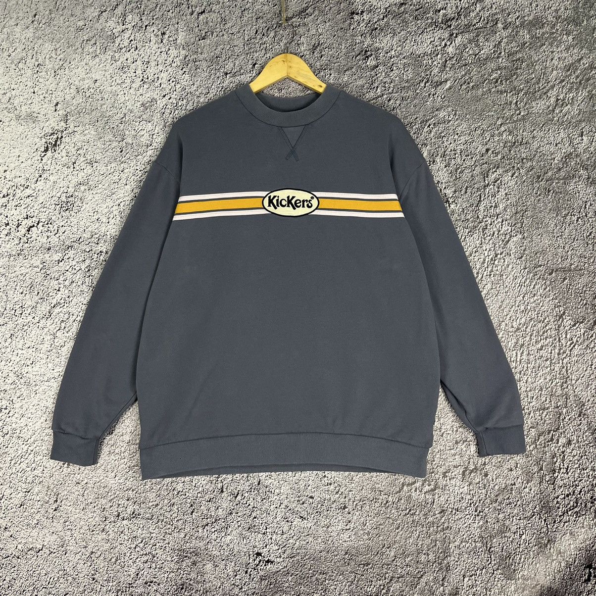 Kickers × Vintage Vintage Kickers Yellow/White basic Striped Sweatshirt Size US M / EU 48-50 / 2 - 1 Thumbnail