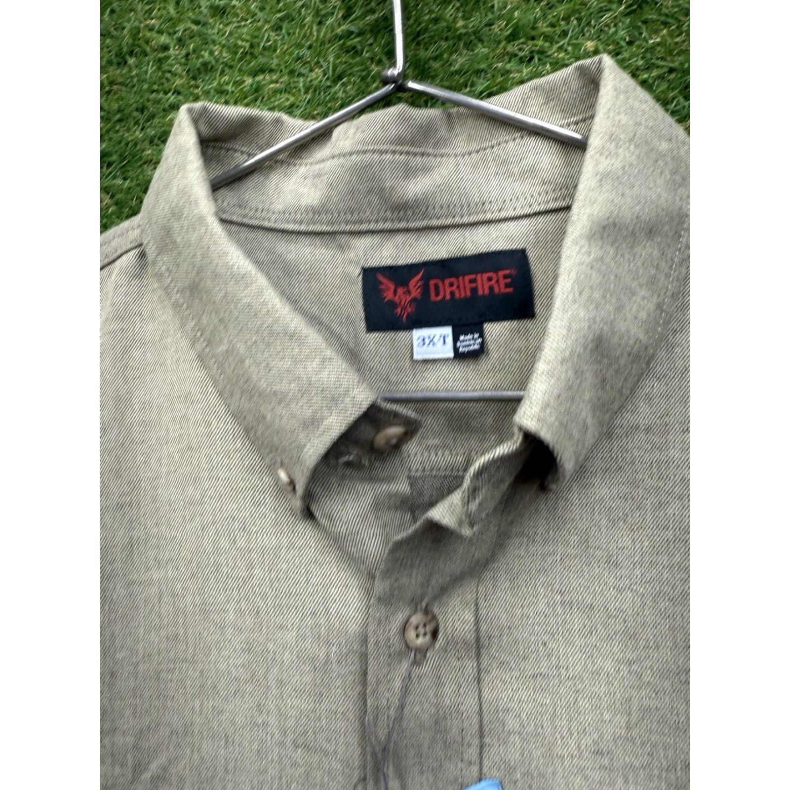 Denime Drifire Button-Up Shirt Mens 3XLT Denim Chambray Casual Workwear Beige 90s Classic Shirt Mens Size US XXL / EU 58 / 5 - 6 Thumbnail