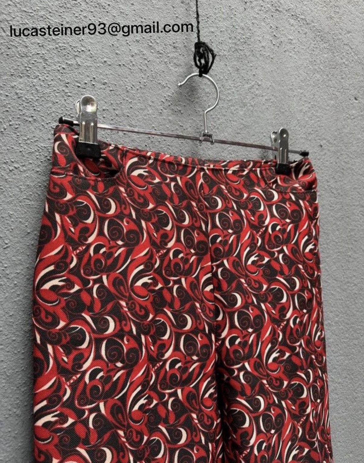 Miu Miu AW00 Abstract Floral Print Flared Pants Size 24" / US 00 / IT 34 - 10 Thumbnail