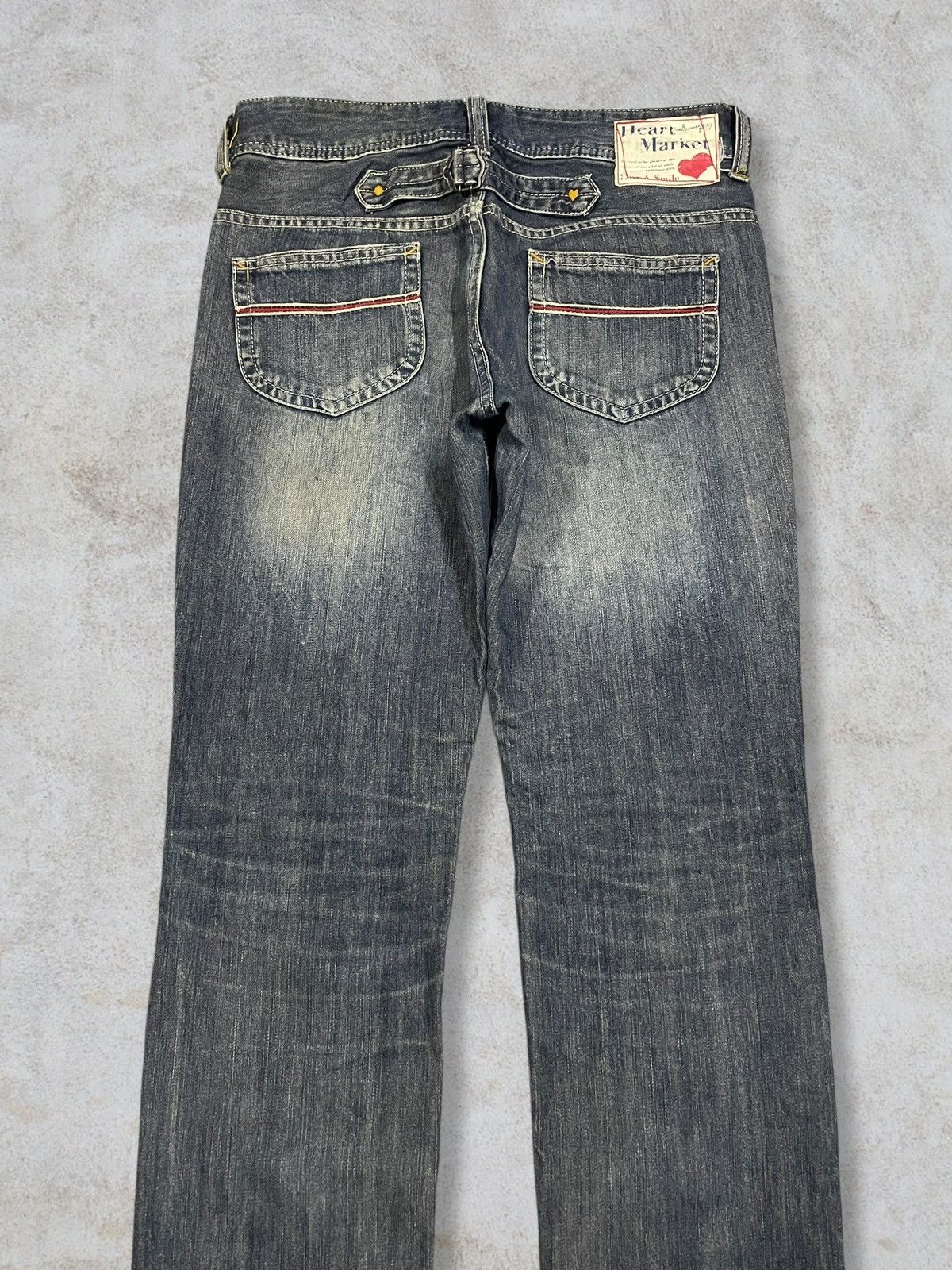 Kapital Japanese Y2K Heart Market Buckle Back Love Embroidery Jeans Size 30" / US 8 / IT 44 - 4 Thumbnail