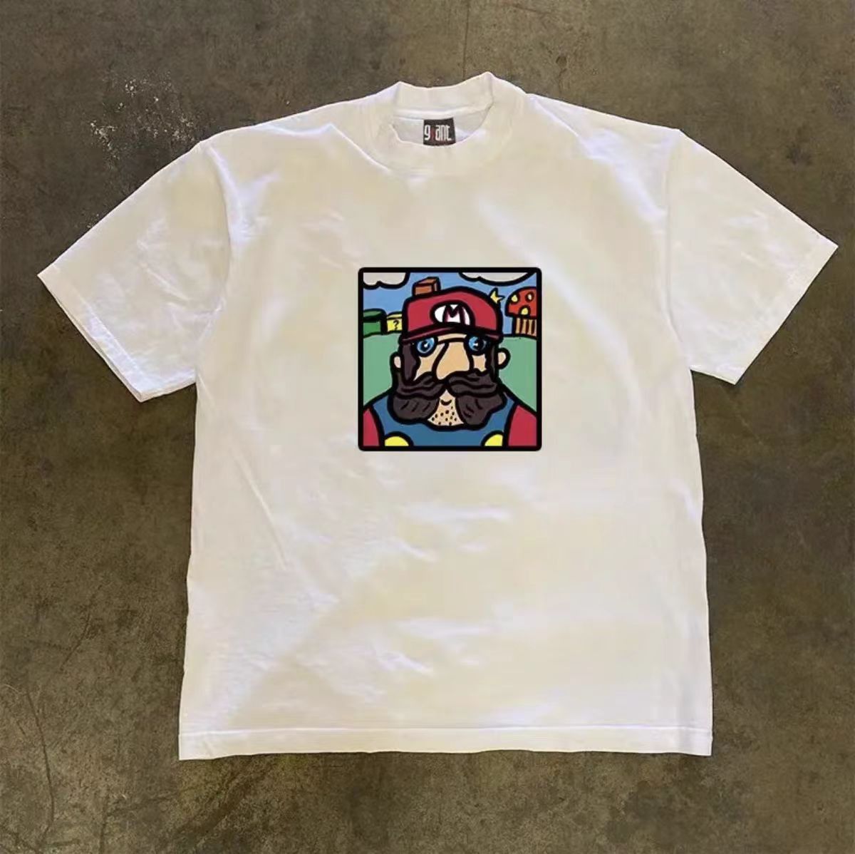Vintage White casual retro cartoon Mario print tee Size US M / EU 48-50 / 2 - 1 Thumbnail
