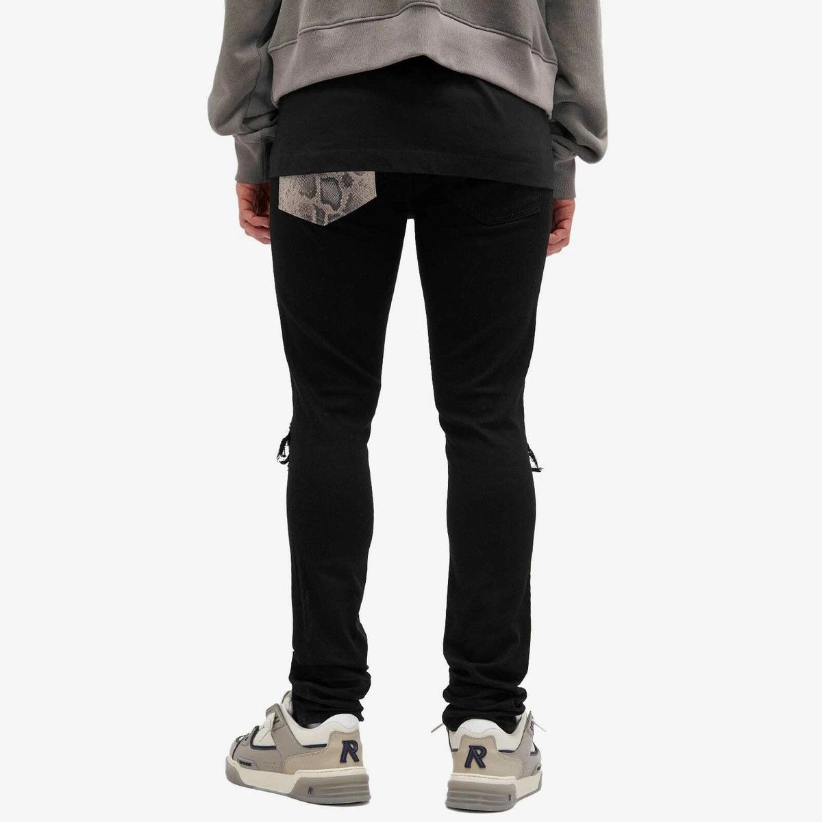 Amiri o1orln1125 Snake MX1 Jeans in Black Size US 36 / EU 52 - 3 Thumbnail