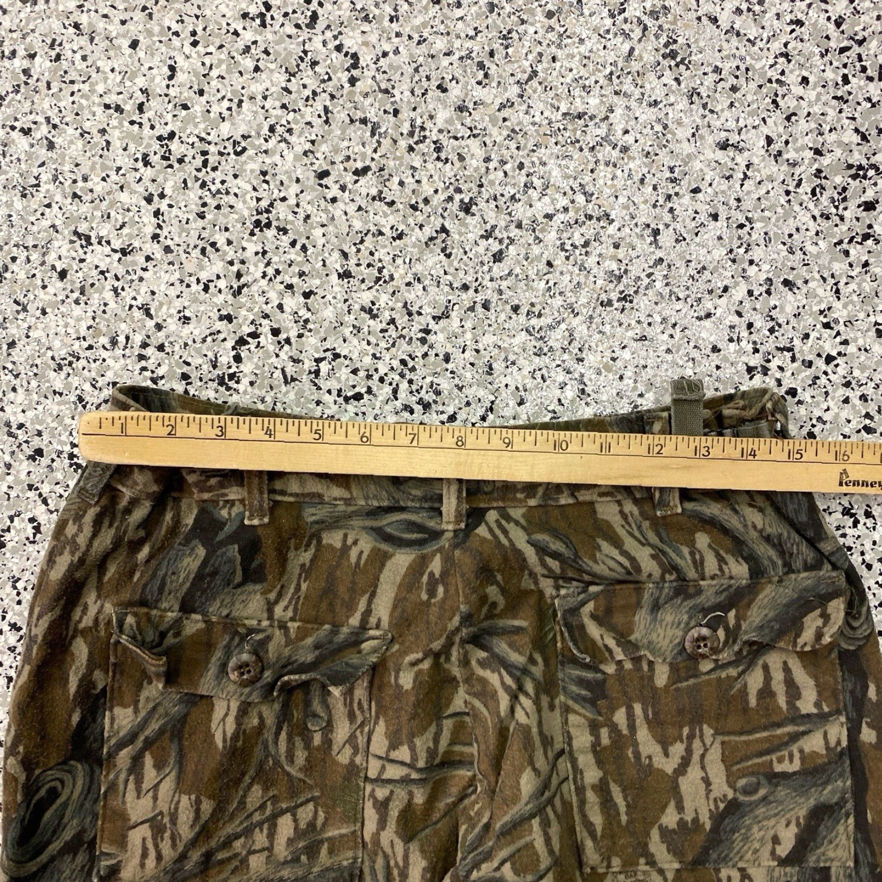 Vintage VINTAGE Mossy Oak Pants Camouflage Chamois 30x31 Tree Stand Fall Foliage Deer Hunting Cargo PANTS Mens Regular Brown Wool Cotton 90s Size US 30 / EU 46 - 4 Thumbnail