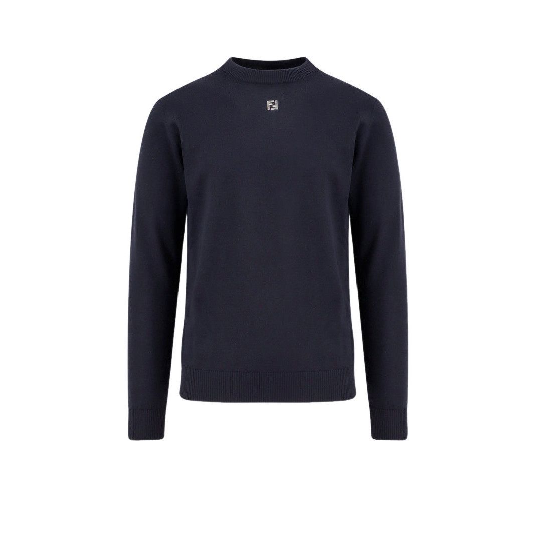 FENDI $1100 Navy Blue Wool Sweater New & Authentic (Men's si