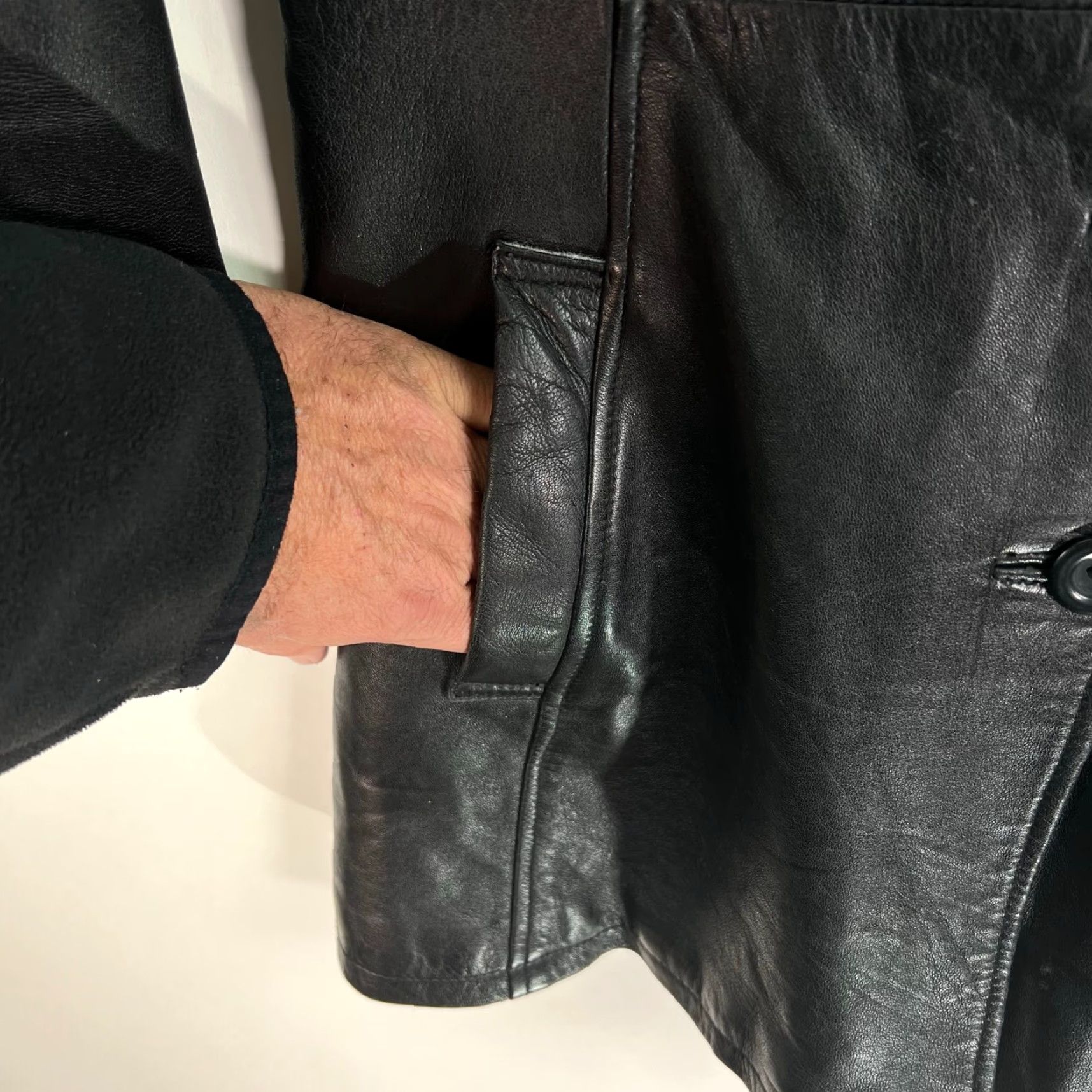 Vintage Travelers Vintage Leather Mid Length Coat Womens Size M Black Size M / US 6-8 / IT 42-44 - 4 Thumbnail