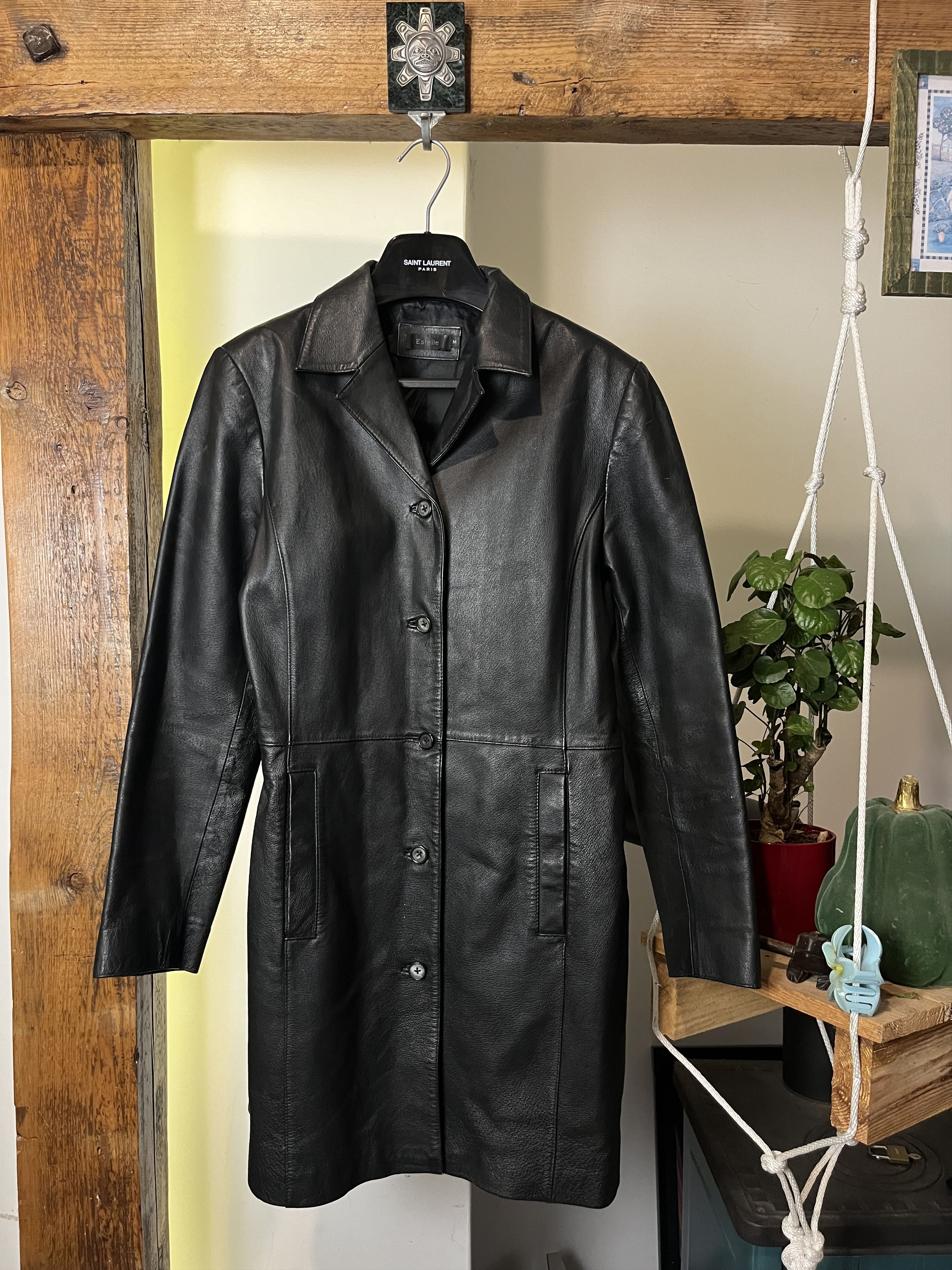 Genuine Leather × Vintage Vintage 90s Soft Real Leather Coat Size M / US 6-8 / IT 42-44 - 1 Thumbnail