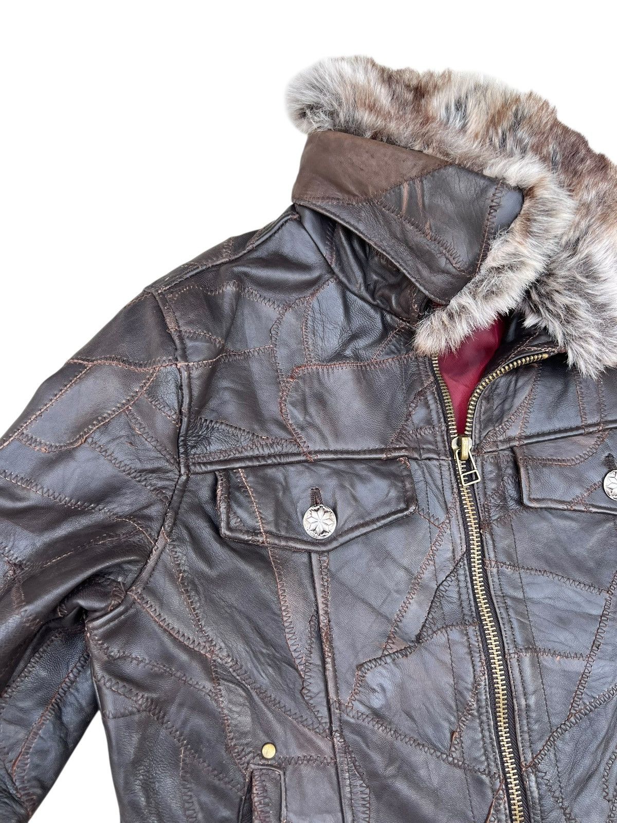 If Six Was Nine Faux Fur Patchwork Sheepskin Leather Jacket All The Way Size US S / EU 44-46 / 1 - 7 Thumbnail