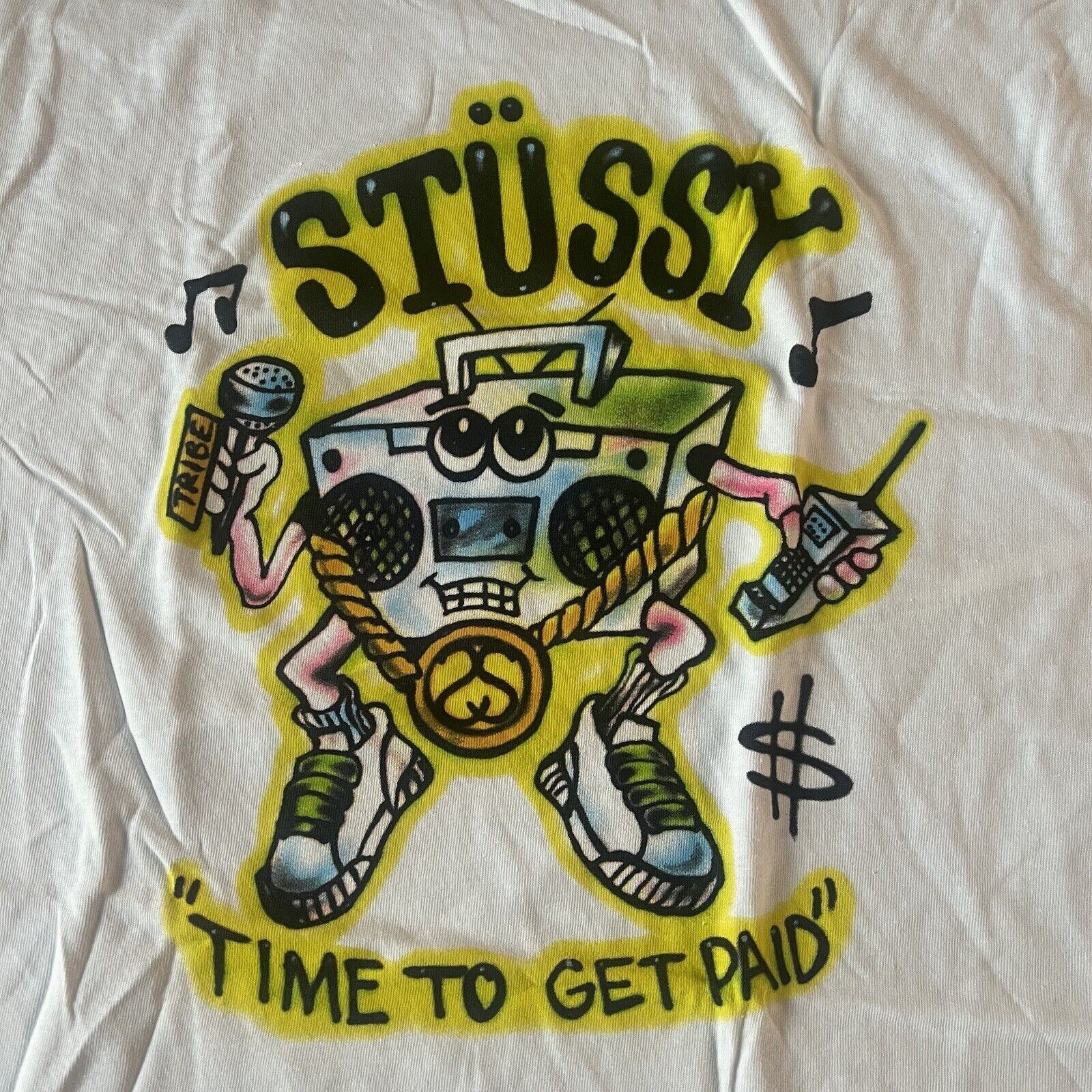 Stussy Vintage Stussy Get Paid Boombox Air Brush Tee Size US L / EU 52-54 / 3 - 2 Thumbnail
