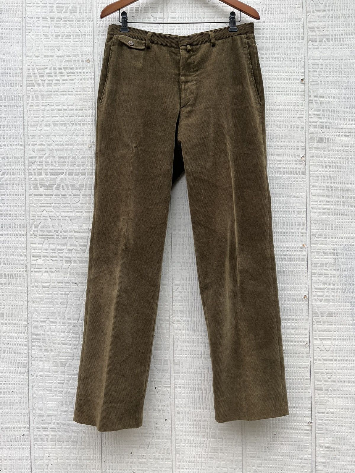 image of Jil Sander x Raf Simons Raf Era Corduroy Pants Straight Leg Olive, Men's (Size 32)