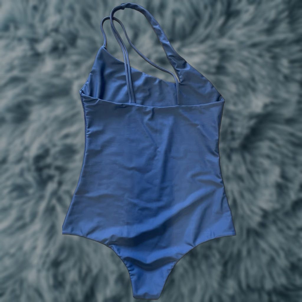 Vintage Micoh Deep Blue Women One Piece Swimsuit Crossover Back Straps Medium Size ONE SIZE - 1 Thumbnail