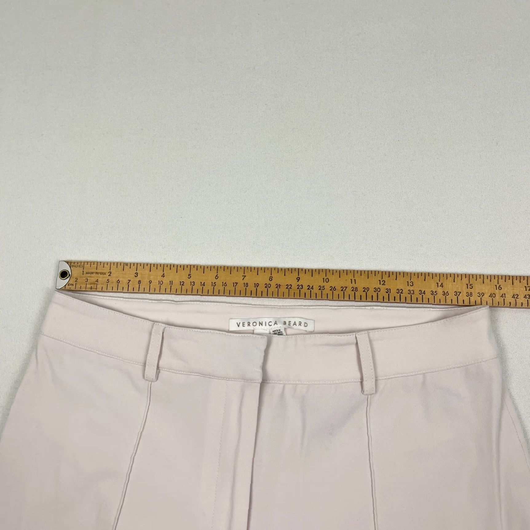 Veronica Beard VERONICA BEARD Pants Women Sz 8 W31 L29 Pink Seamed Front Wide Flare Career Work Size 30" / US 8 / IT 44 - 3 Thumbnail