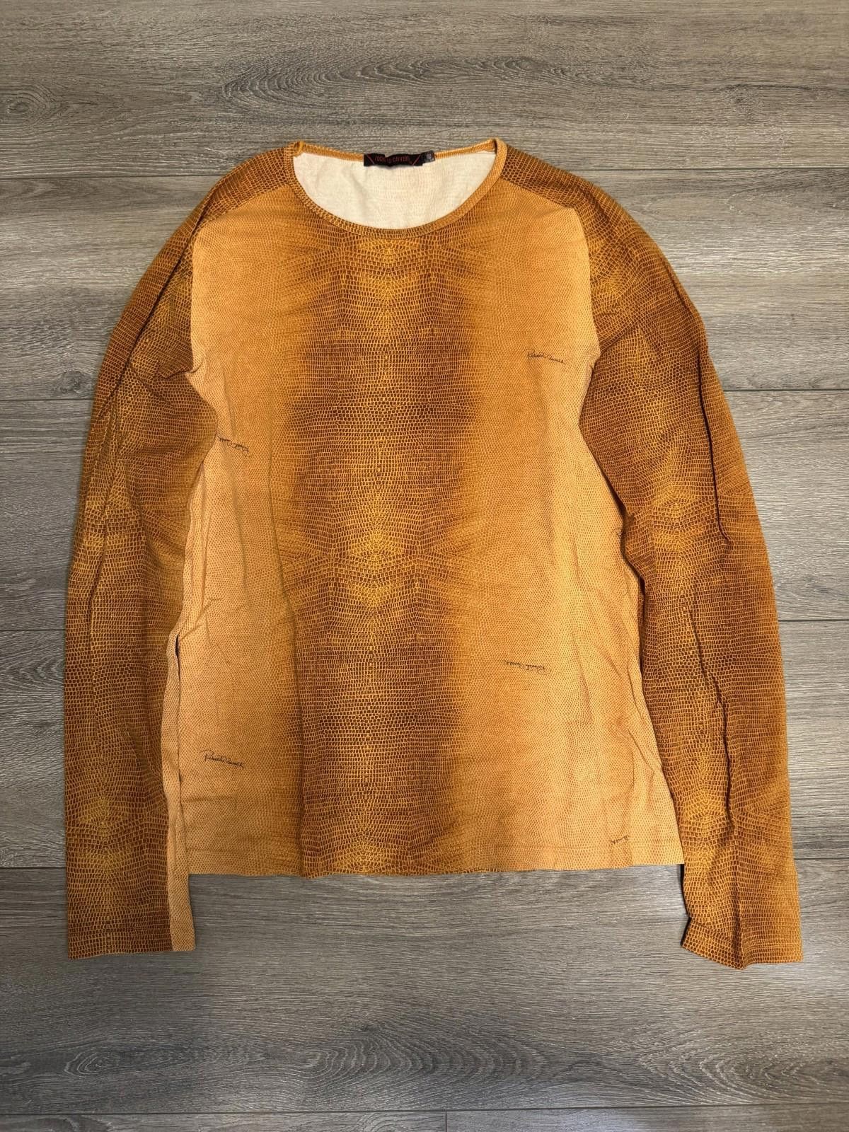 Roberto Cavalli Roberto Cavalli Vintage Snakeskin Printed LongSleeve Top Size L / US 10 / IT 46 - 1 Thumbnail