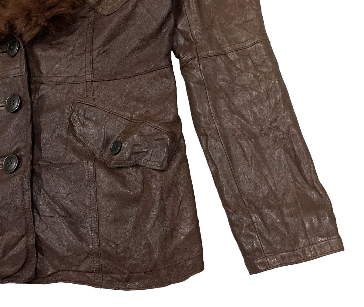 Leather Vintage Patrick Cox Wannabe Mink Fur Sheep leather Jacket Size S / US 4 / IT 40 - 3 Thumbnail