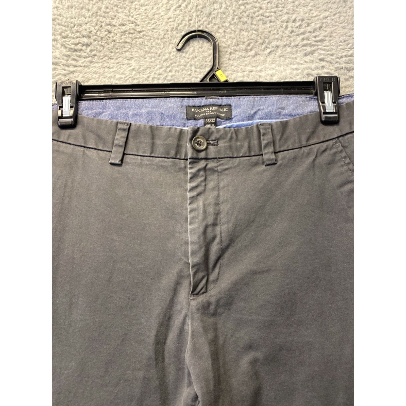 Banana Republic VINTAGE Banana Republic Men’s Slim-Fit Chino Pants Casual Cotton 33x32 Gray Mens Size US 33 - 2 Thumbnail
