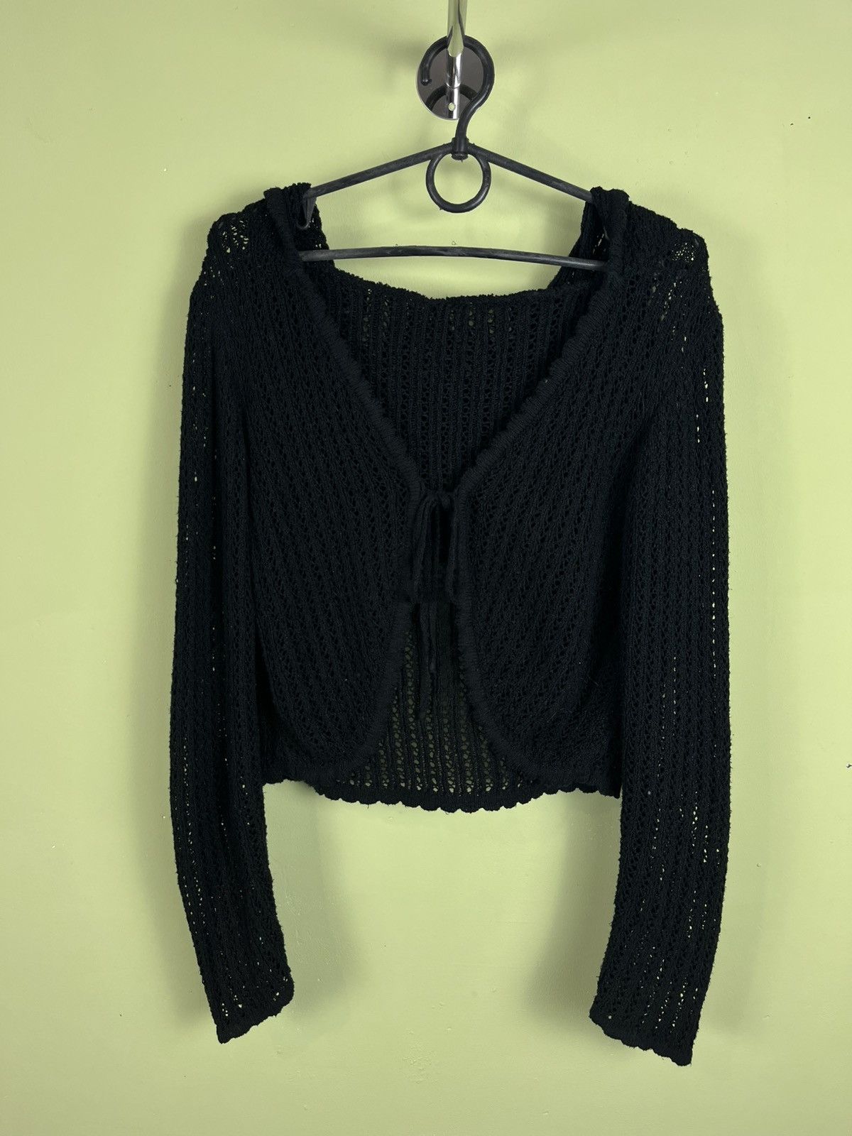 Japanese Brand Vintage Y2K mesh hooded knit gothic cardigan avantgarde Size S / US 4 / IT 40 - 2 Thumbnail