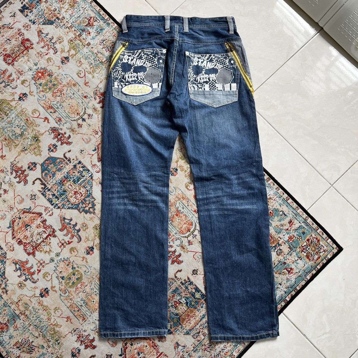Japanese Brand Vintage Y2K Double focus denim pants Size US 29 - 2 Thumbnail