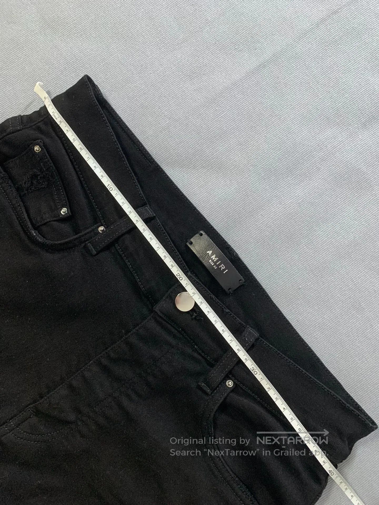 Amiri AMIRI Leather Patchwork Distressed Jeans. Size US 33 - 7 Thumbnail