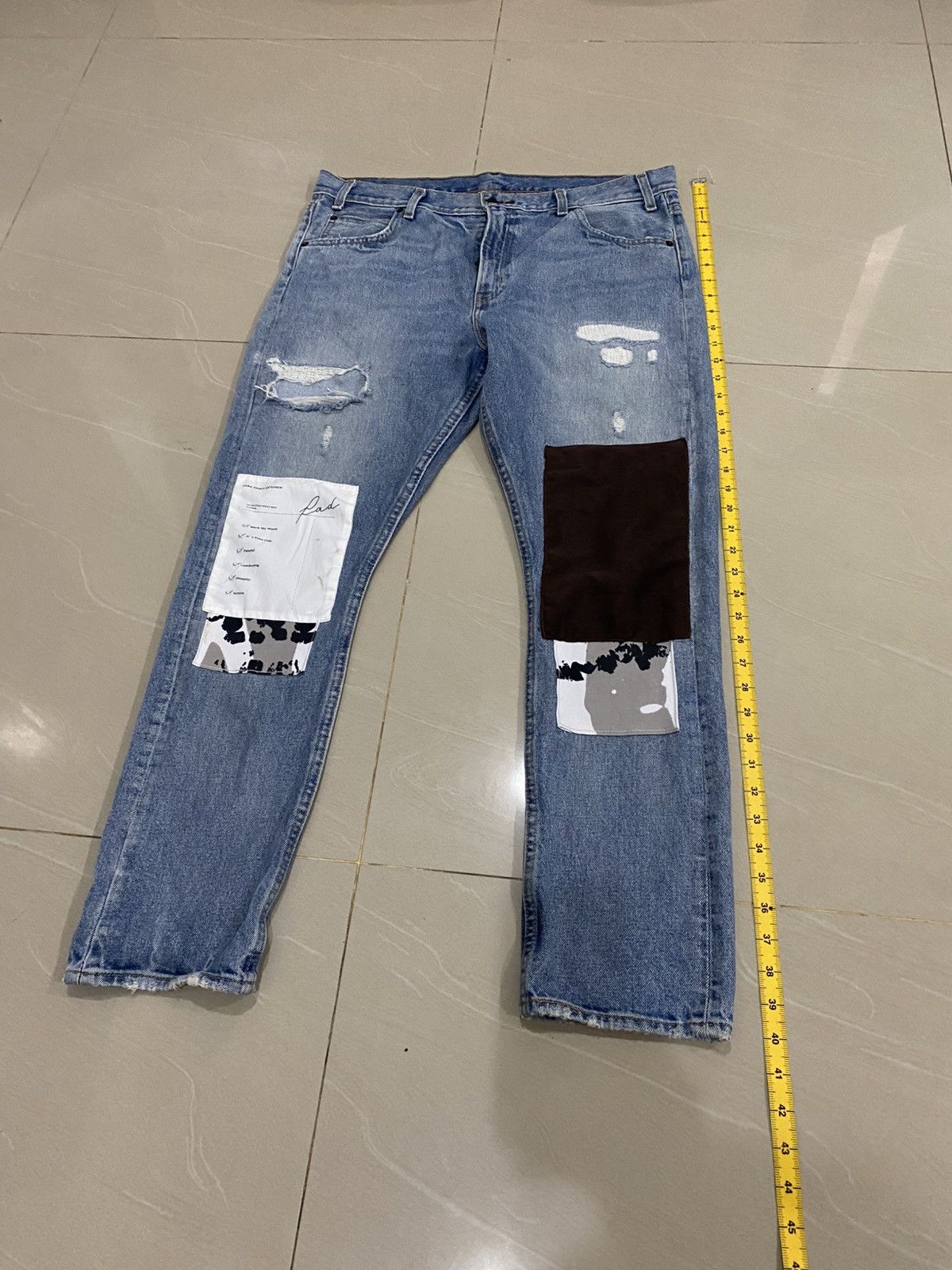 Levi's Levis 505c Kurt Cobain Patehed Custom Jens Size US 36 / EU 52 - 5 Thumbnail