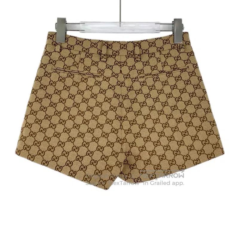 Gucci Gucci Brown logo jacquad full print cotton casual shorts Size 25" / US 0 / IT 36 - 2 Thumbnail