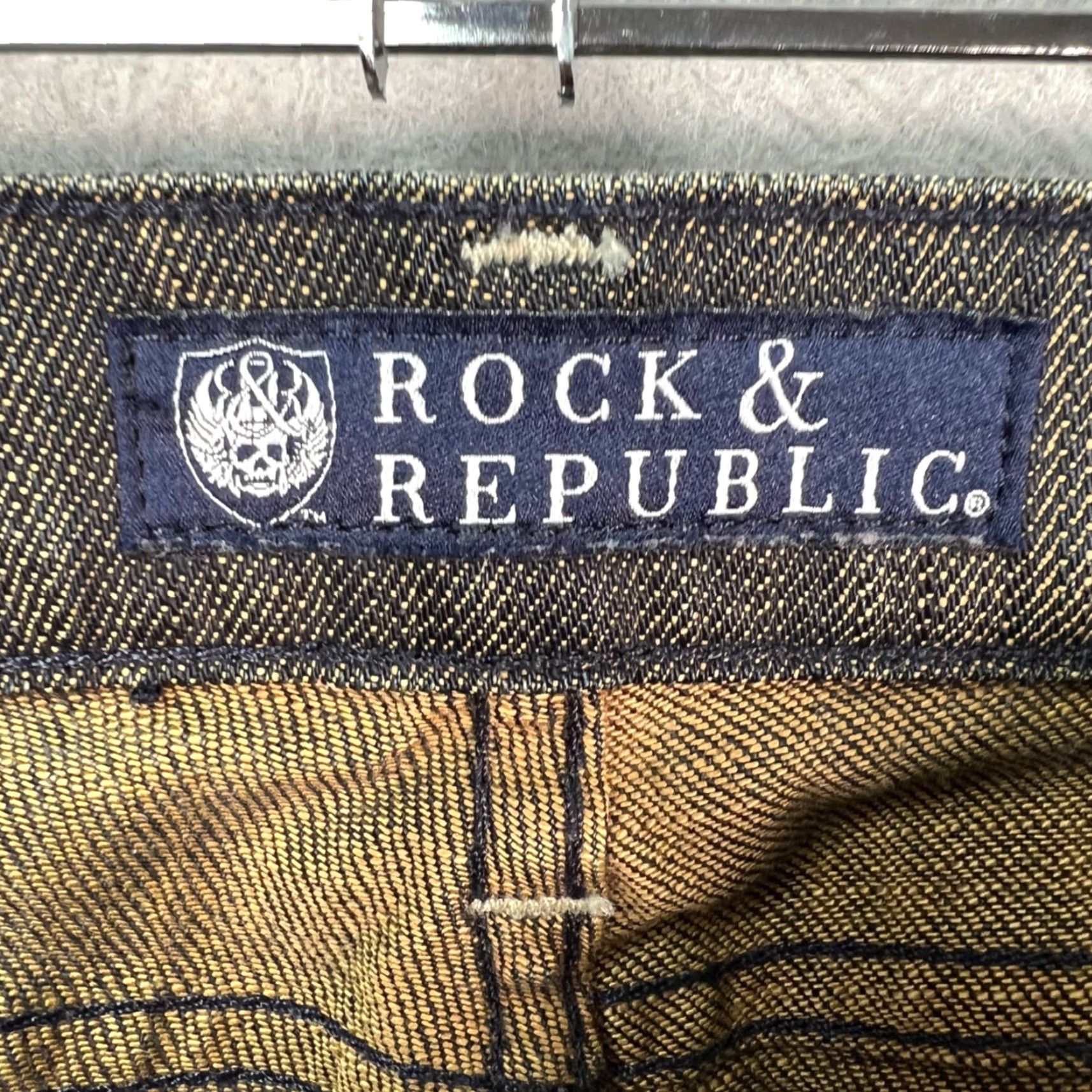 Vintage Rock & Republic Jeans Skinny Distressed Denim 29 Womens Slim 5-Pocket Blue Cotton Blend Inseam 36 Vintage: No Size 29" - 3 Thumbnail
