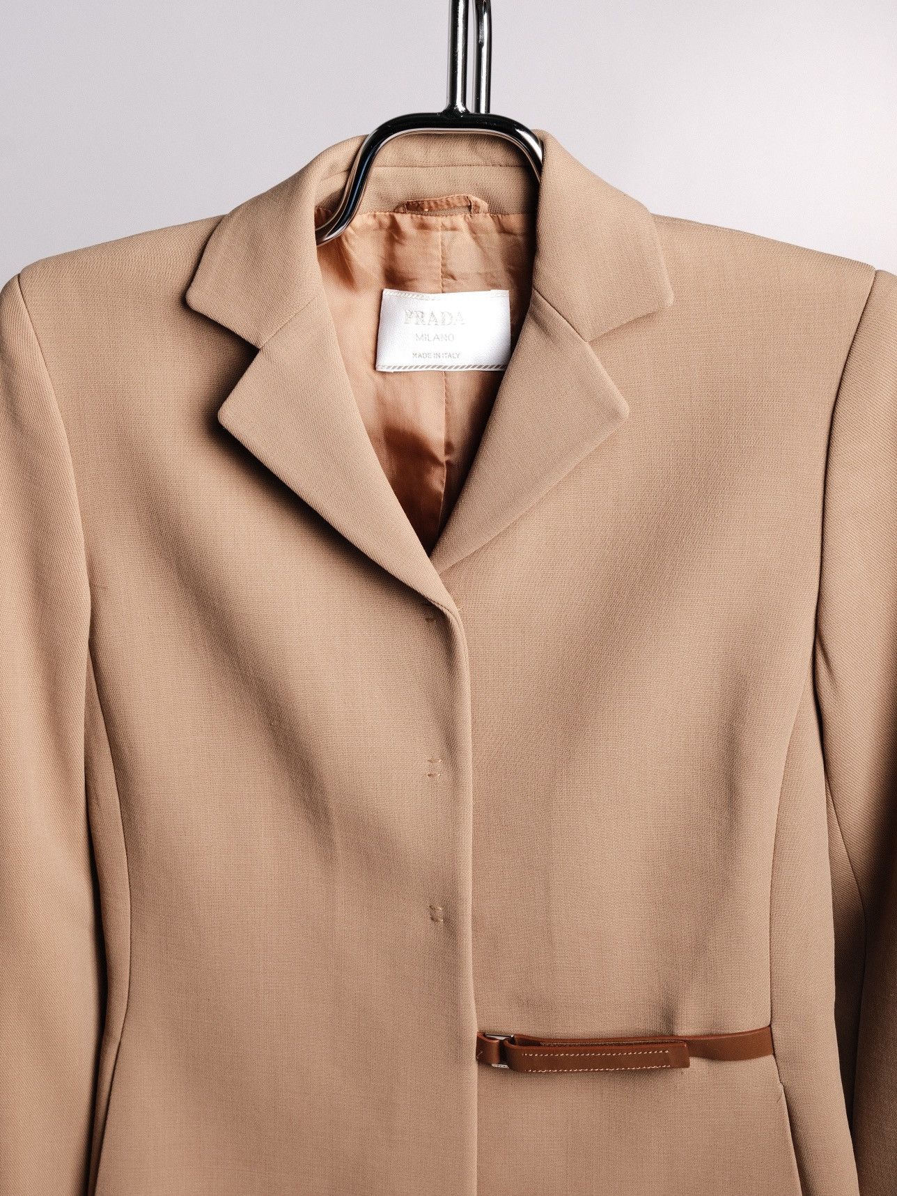 Prada Prada FW 1999 Buckle Strap Wool Jacket Size XS / US 0-2 / IT 36-38 - 3 Thumbnail