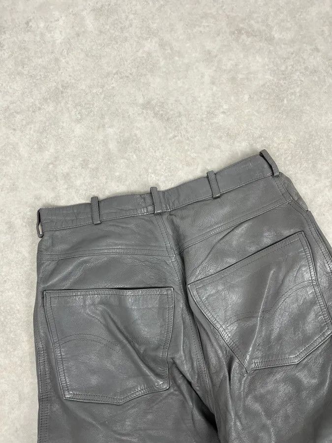 Vintage 1990s Giorgio Armani Grey Leather Pants Size US 39 - 7 Thumbnail