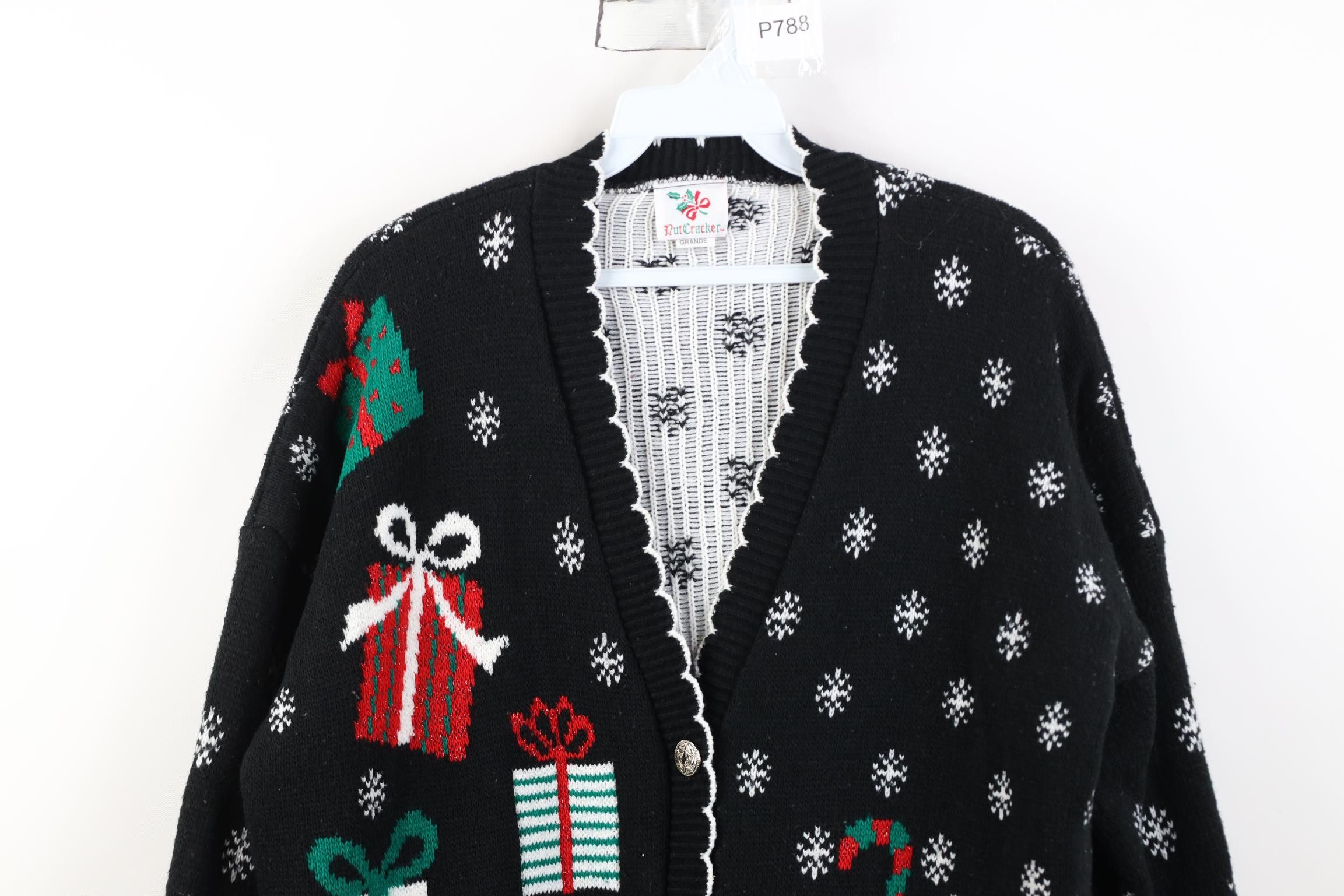 Vintage Vintage 90s Christmas Bear Present Knit Cardigan Sweater USA Size L / US 10 / IT 46 - 2 Thumbnail
