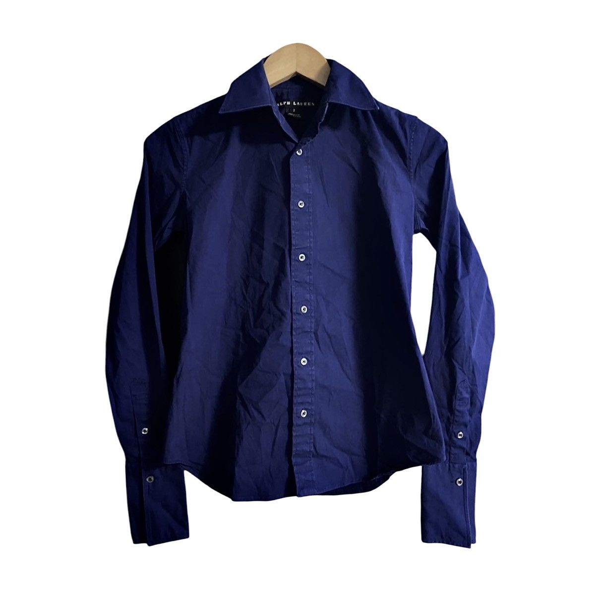 Ralph Lauren Black Label Ralph Lauren Black Label Navy Stretchy Luxury Blouse Shirt Size XS / US 0-2 / IT 36-38 - 1 Thumbnail
