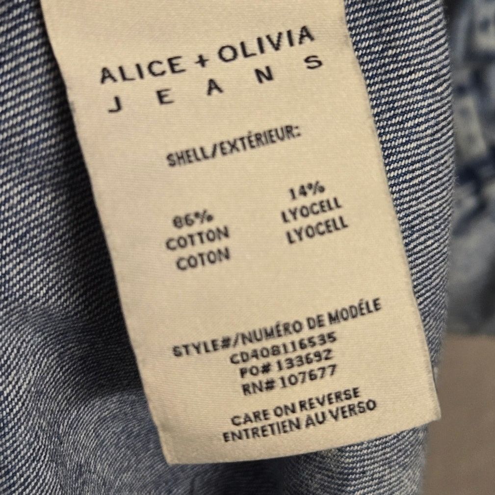 Alice + Olivia Alice + Olivia Belted Denim Mini Shirt Dress‎ Size L / US 10 / IT 46 - 7 Thumbnail