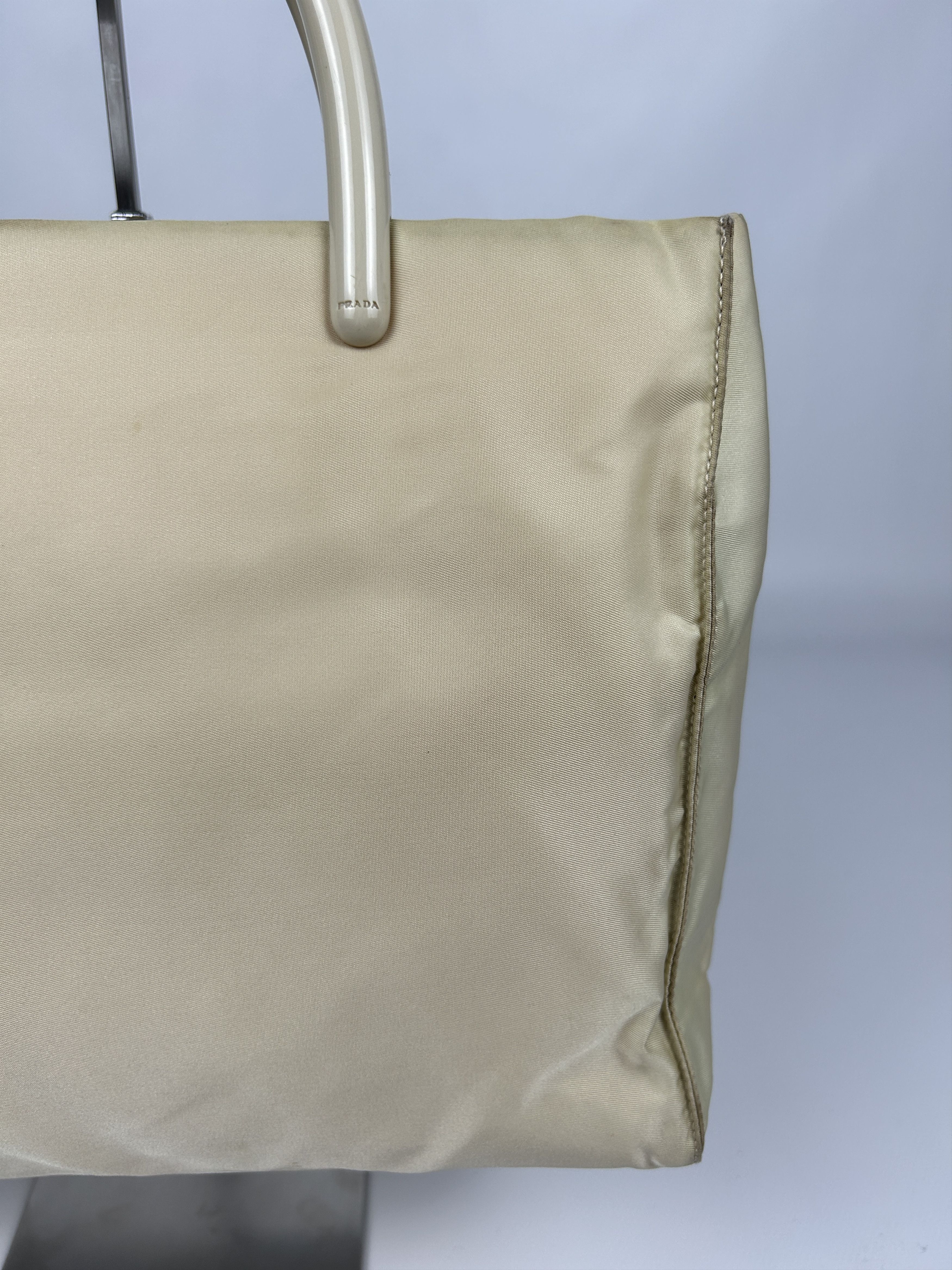 Prada Vintage y2k prada nylon triangle logo plastic handle bag Size ONE SIZE - 7 Thumbnail