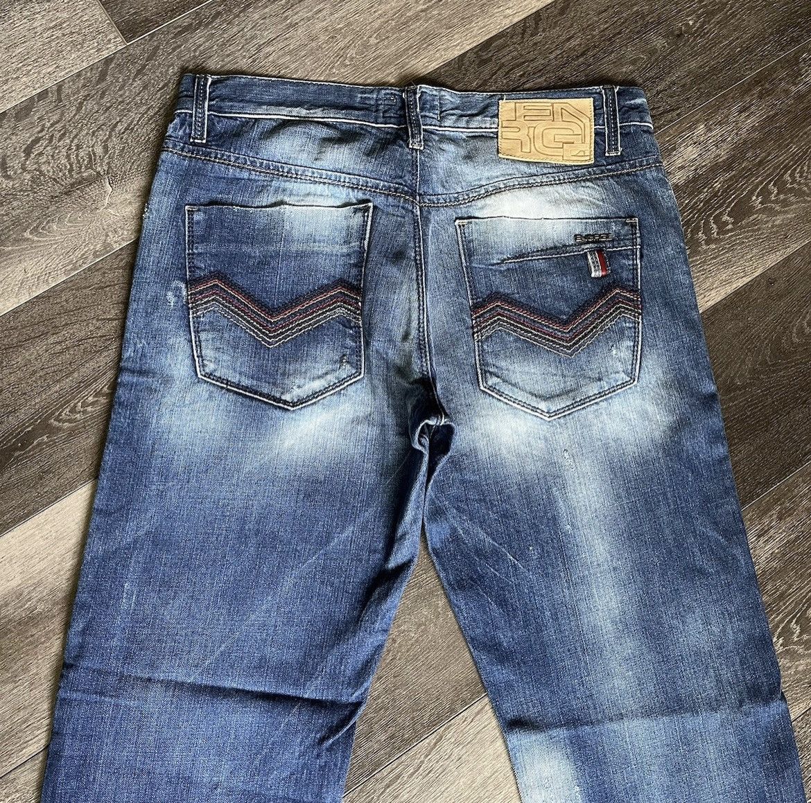 Energie Vintage Energie Sixty Mulligan Distressed Denim Jeans 33x32 Size US 33 - 3 Thumbnail