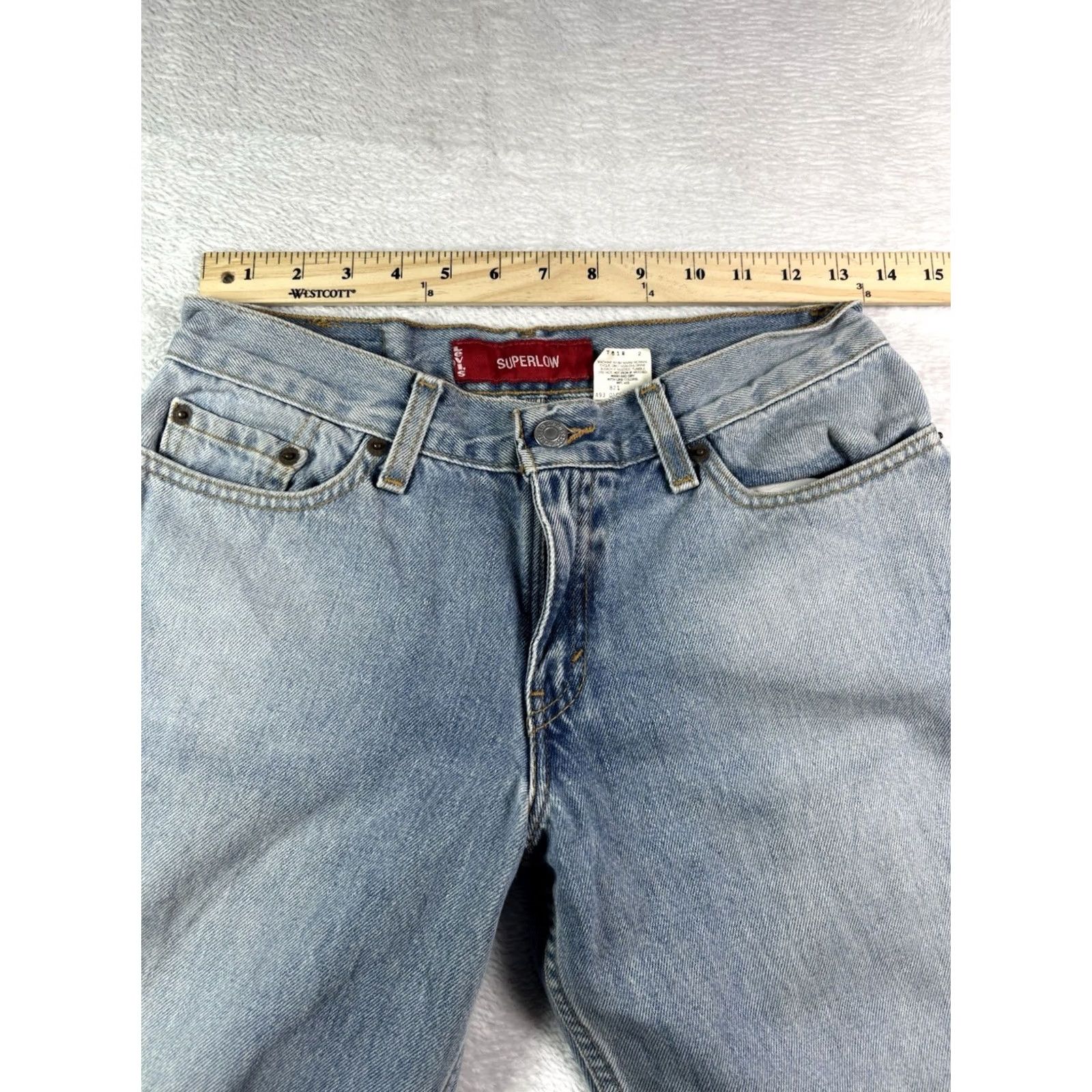 Levi's Levi's 518 Jeans Women Bootcut Denim Size 5 JR M Distressed Torn 90s USA Vintage Blue Denim Jeans Huntington? Size 27" / US 4 / IT 40 - 7 Thumbnail