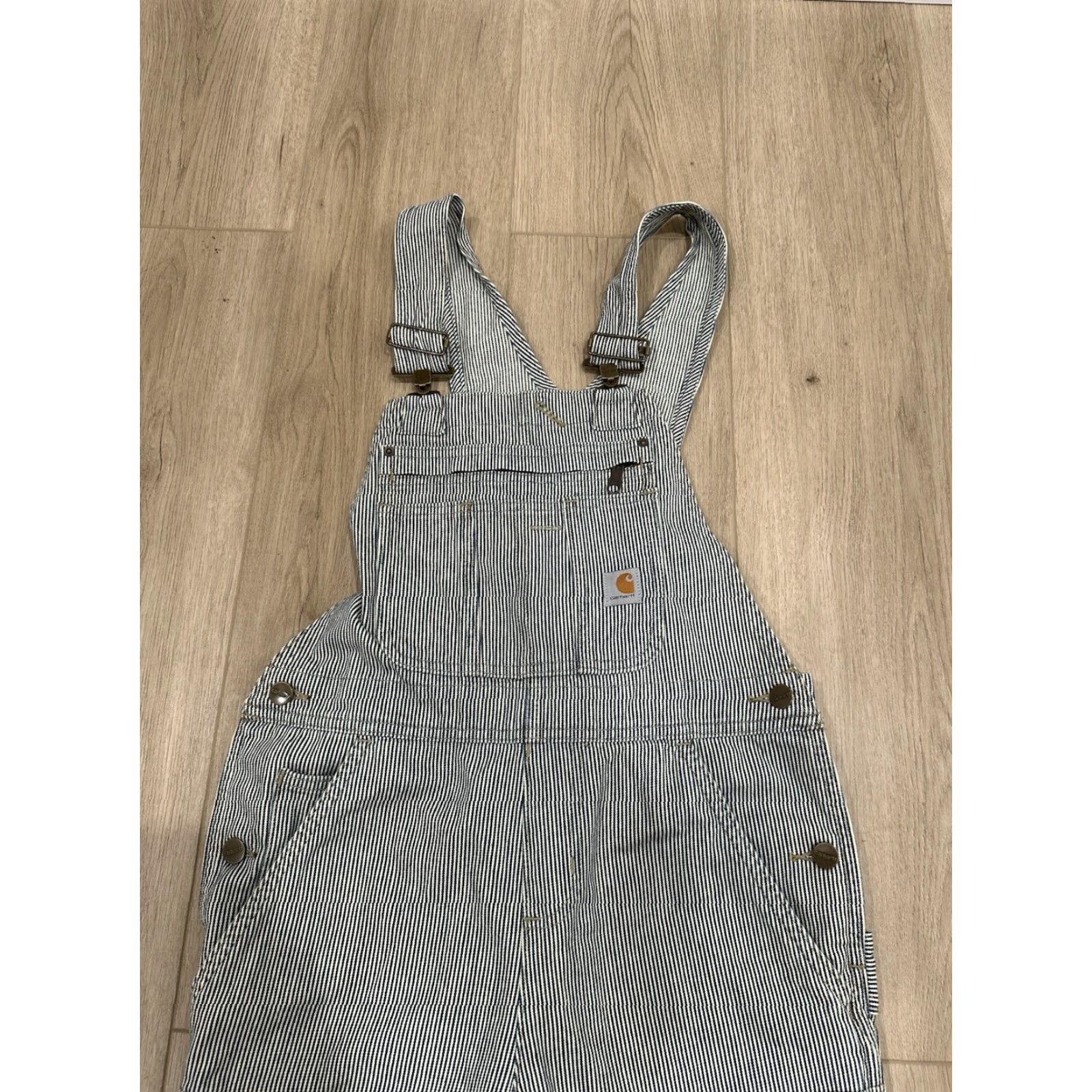 Carhartt VINTAGE Carhartt Double Knee Overall Women XS 0/2 Hickory Striped Railroad Bib NWT Size 26" / US 2 / IT 38 - 3 Thumbnail