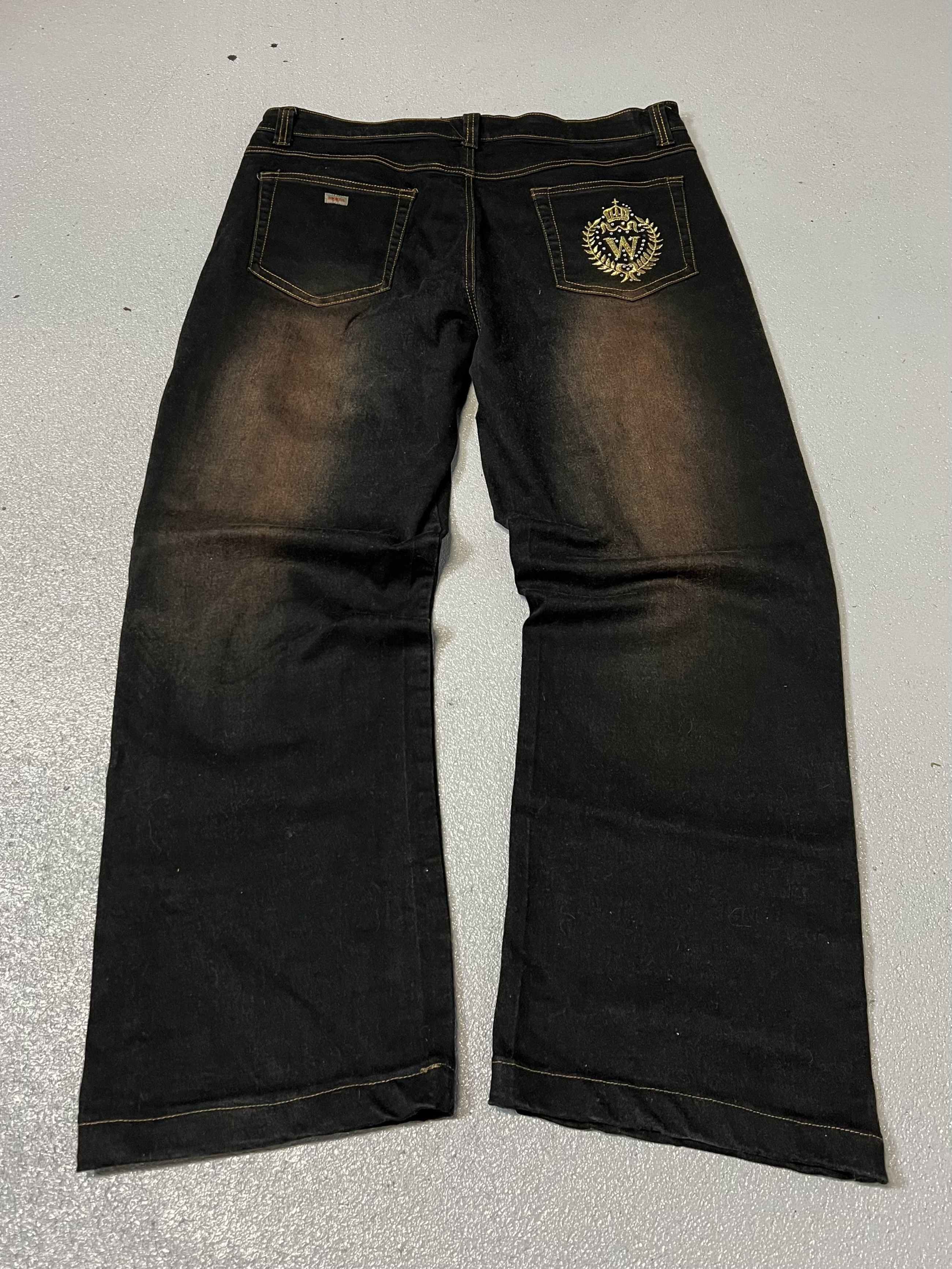 If Six Was Nine × JNCO × Japanese Brand Vintage baggy wide-leg mudwash jeans Size US 35 - 2 Thumbnail