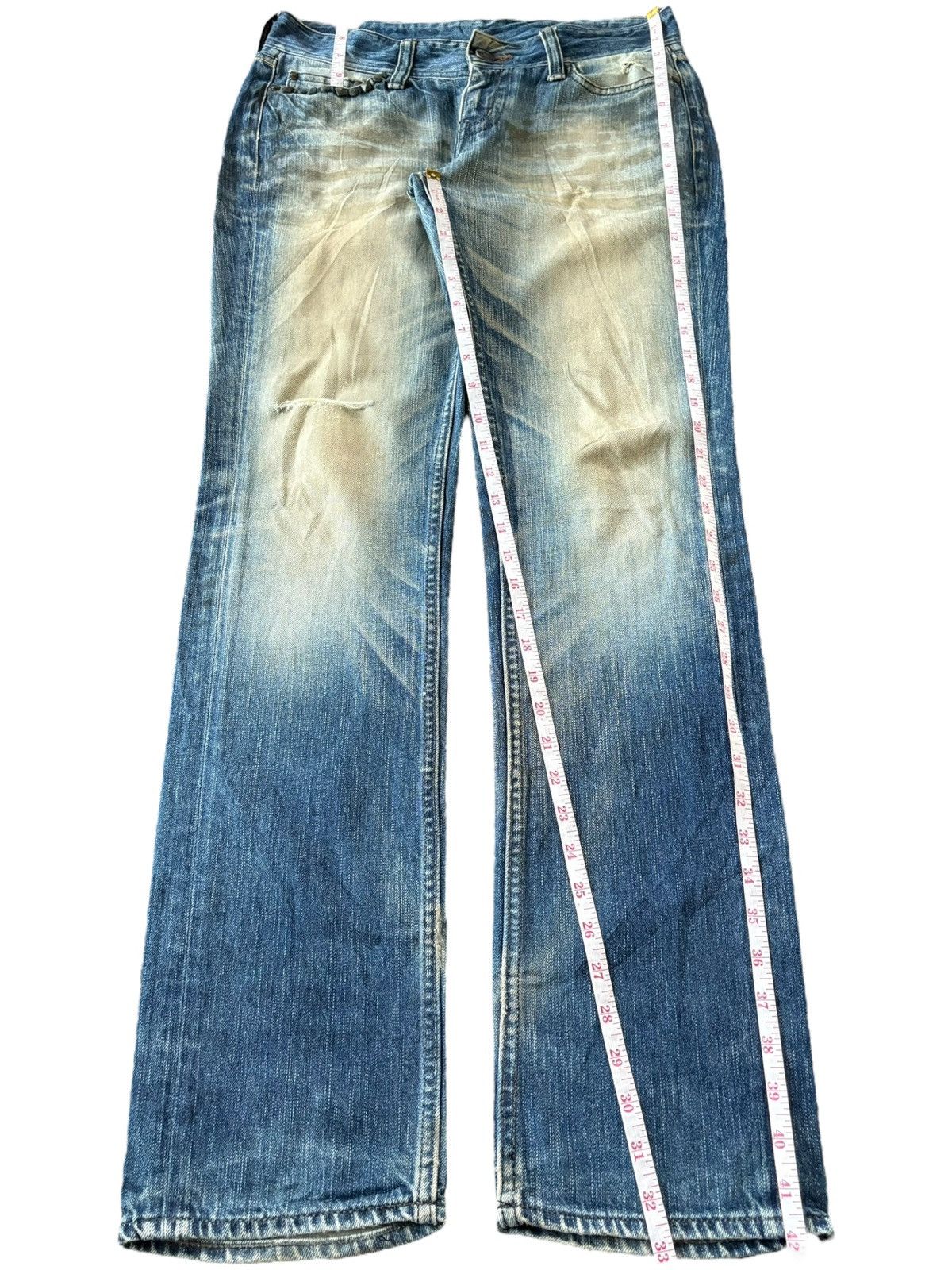 If Six Was Nine Vintage Murder Licence Punk Studded Mud Wash Distress Jeans Size 31" - 8 Thumbnail