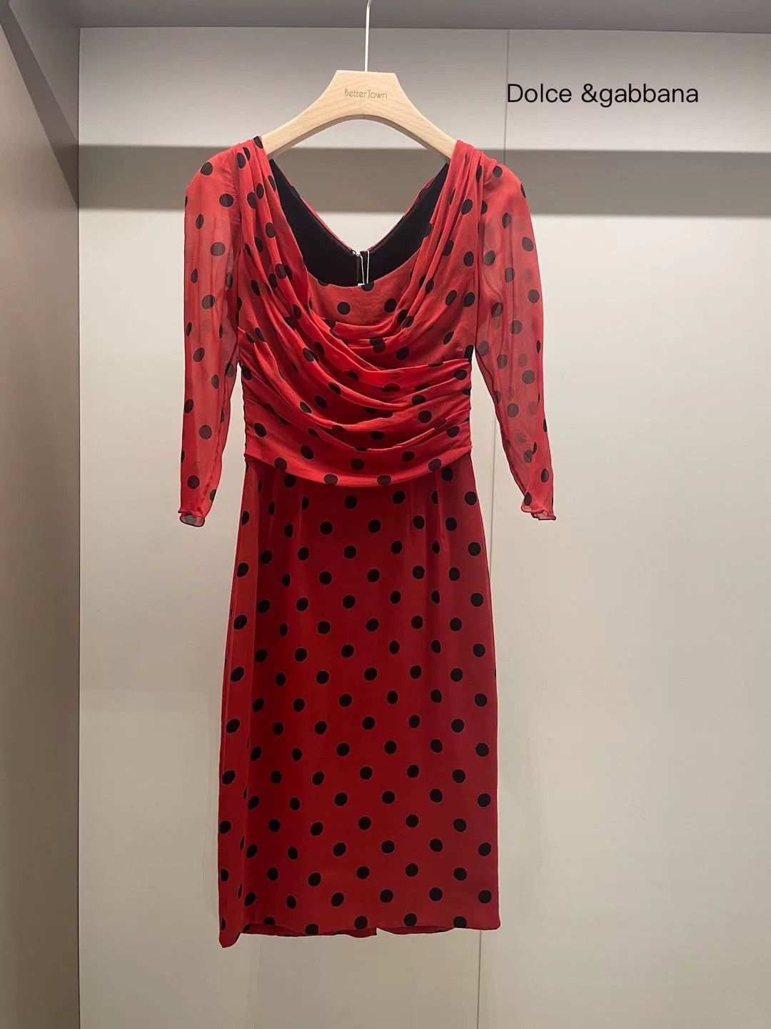Dolce & Gabbana Dolce Gabbana Polka Dot Silk Cowl Dress Size M / US 6-8 / IT 42-44 - 1 Preview