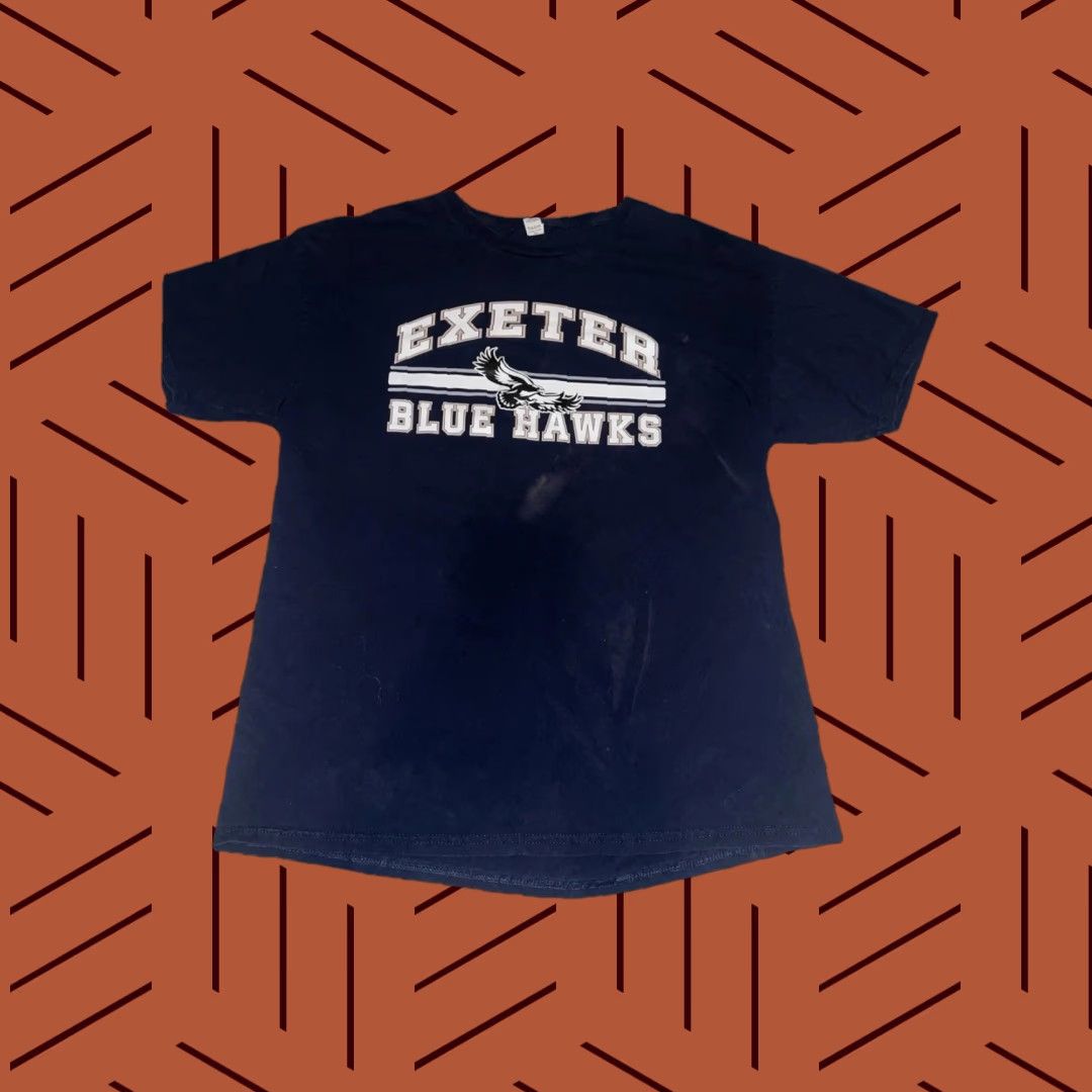 Vintage VINTAGE Phillips Exeter Blue Hawks Logo Shirt Large Blue School College Prep Logo Graphic Print Short Sleeve T-Shirt Cotton Canvas Men Regular Size US L / EU 52-54 / 3 - 1 Thumbnail
