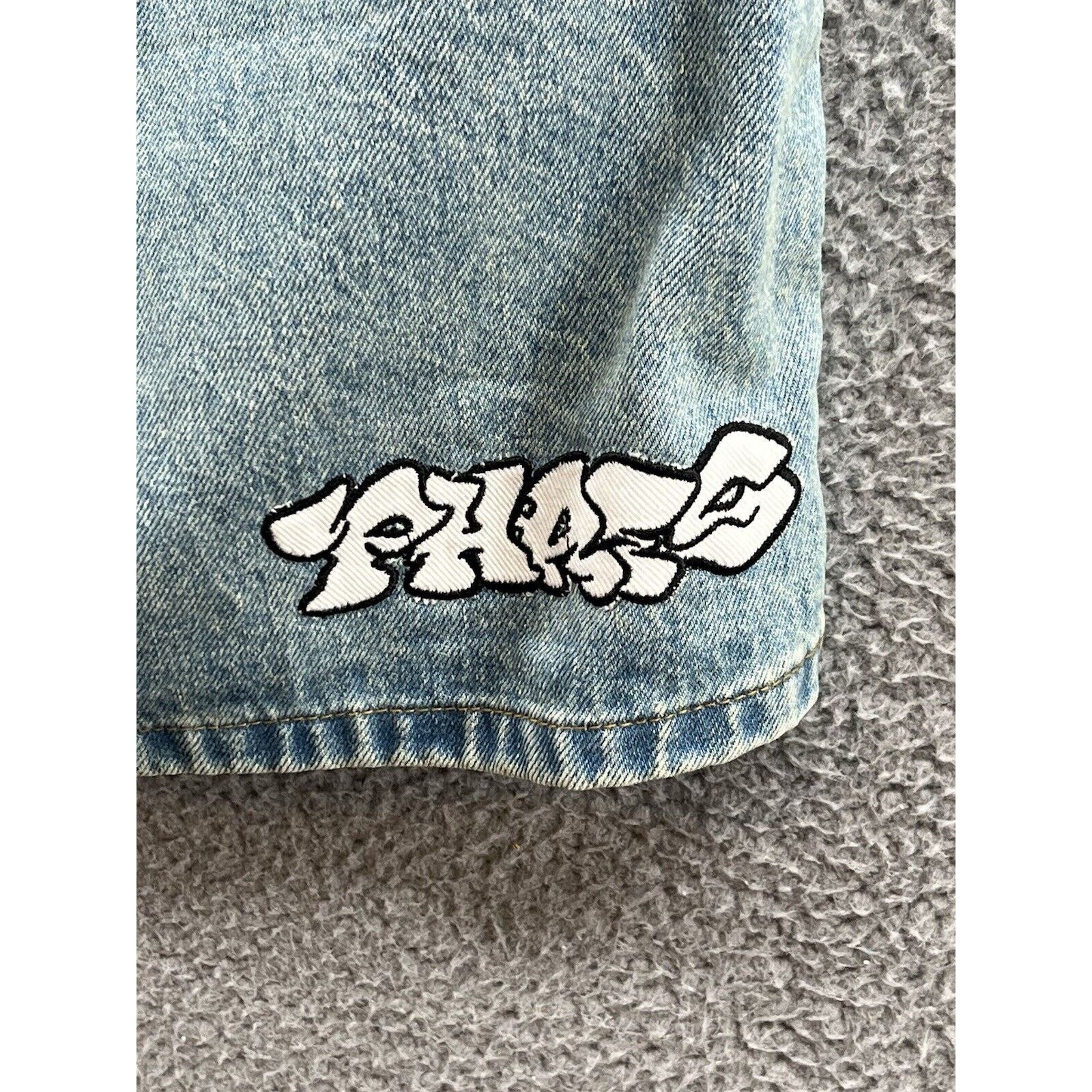 Other Phats Aphtermath Baggy Denim Shorts Size Medium Jnco Style Size US 35 - 6 Thumbnail