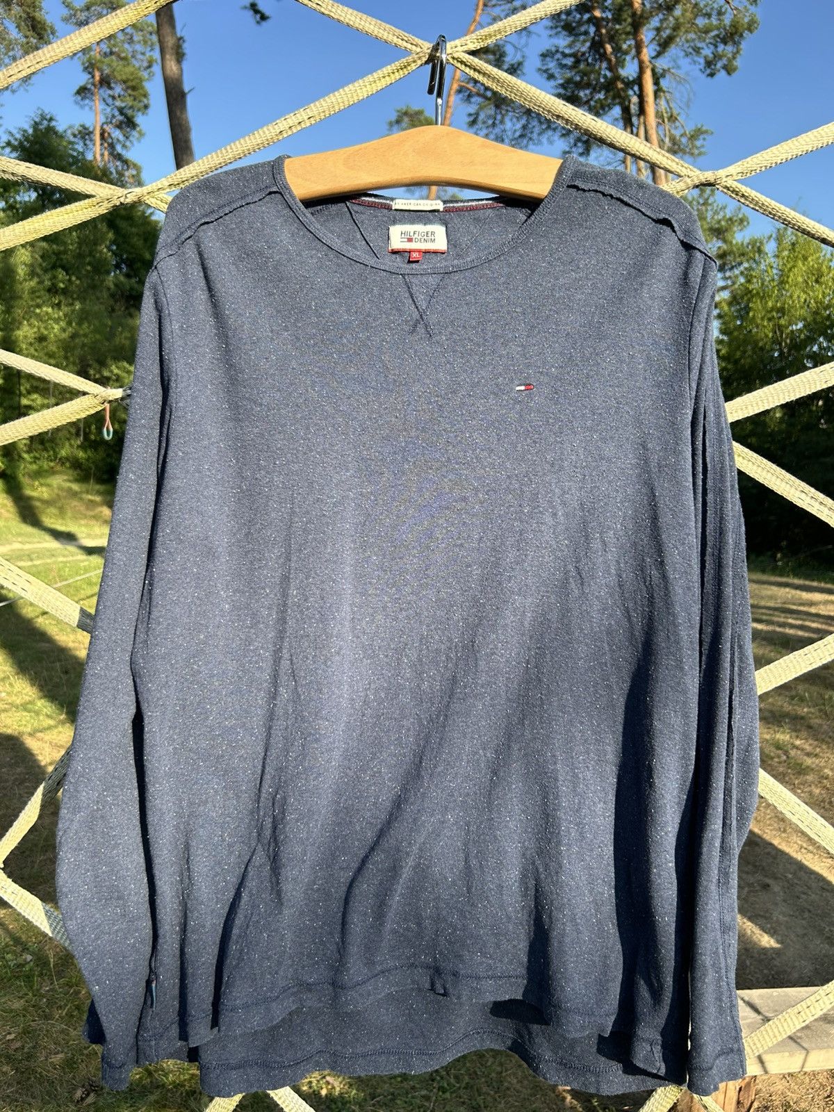 Tommy Hilfiger Hilfiger Denim Basics Sweatshirt Navy Lint Like Texture Size US XL / EU 56 / 4 - 3 Thumbnail